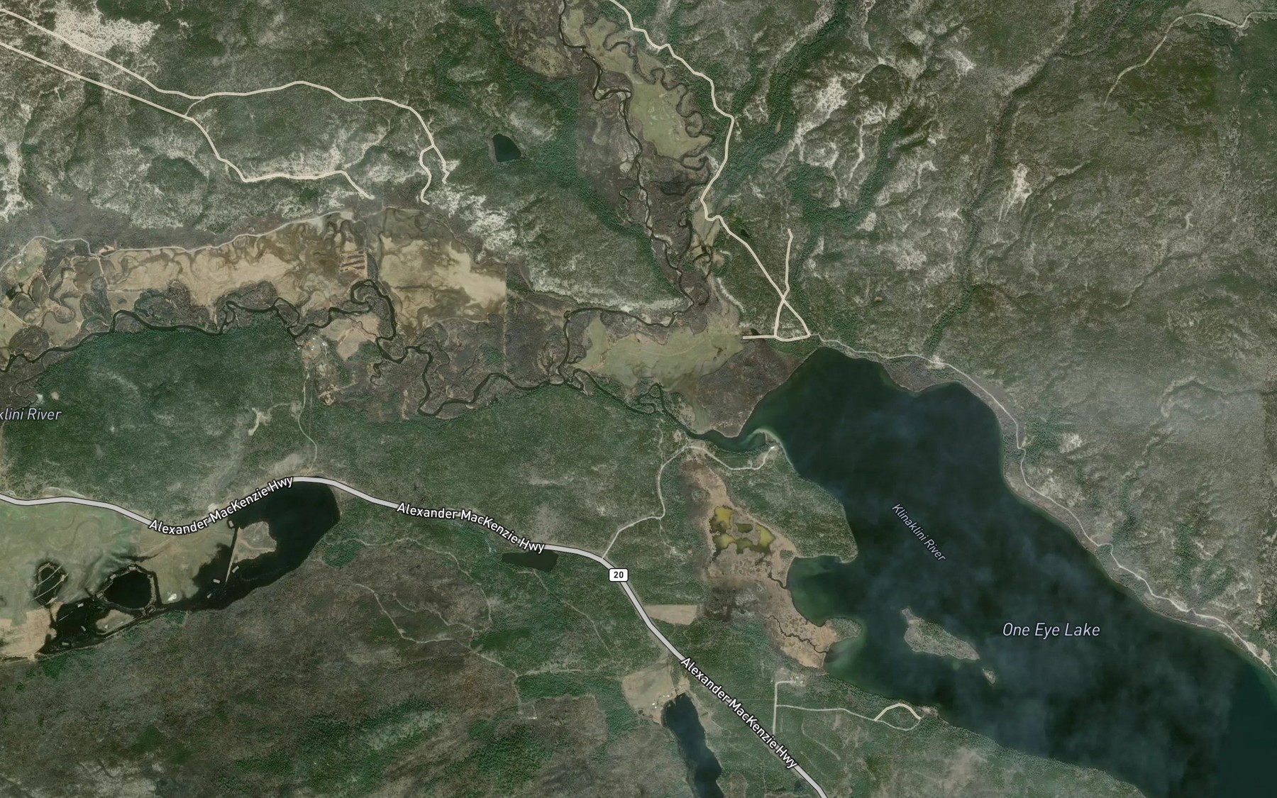 Satellite map of the McClinchy Creek