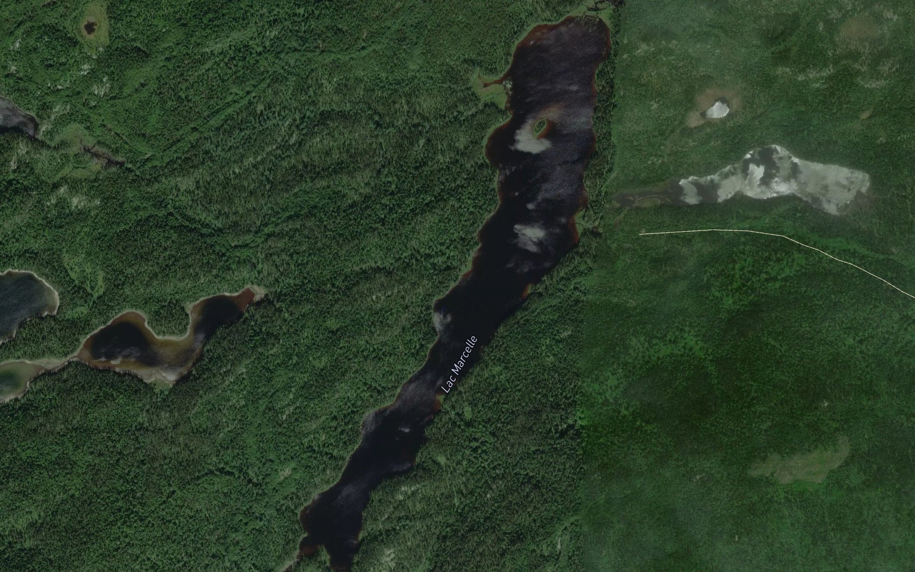 Satellite map of the Lac Marcelle