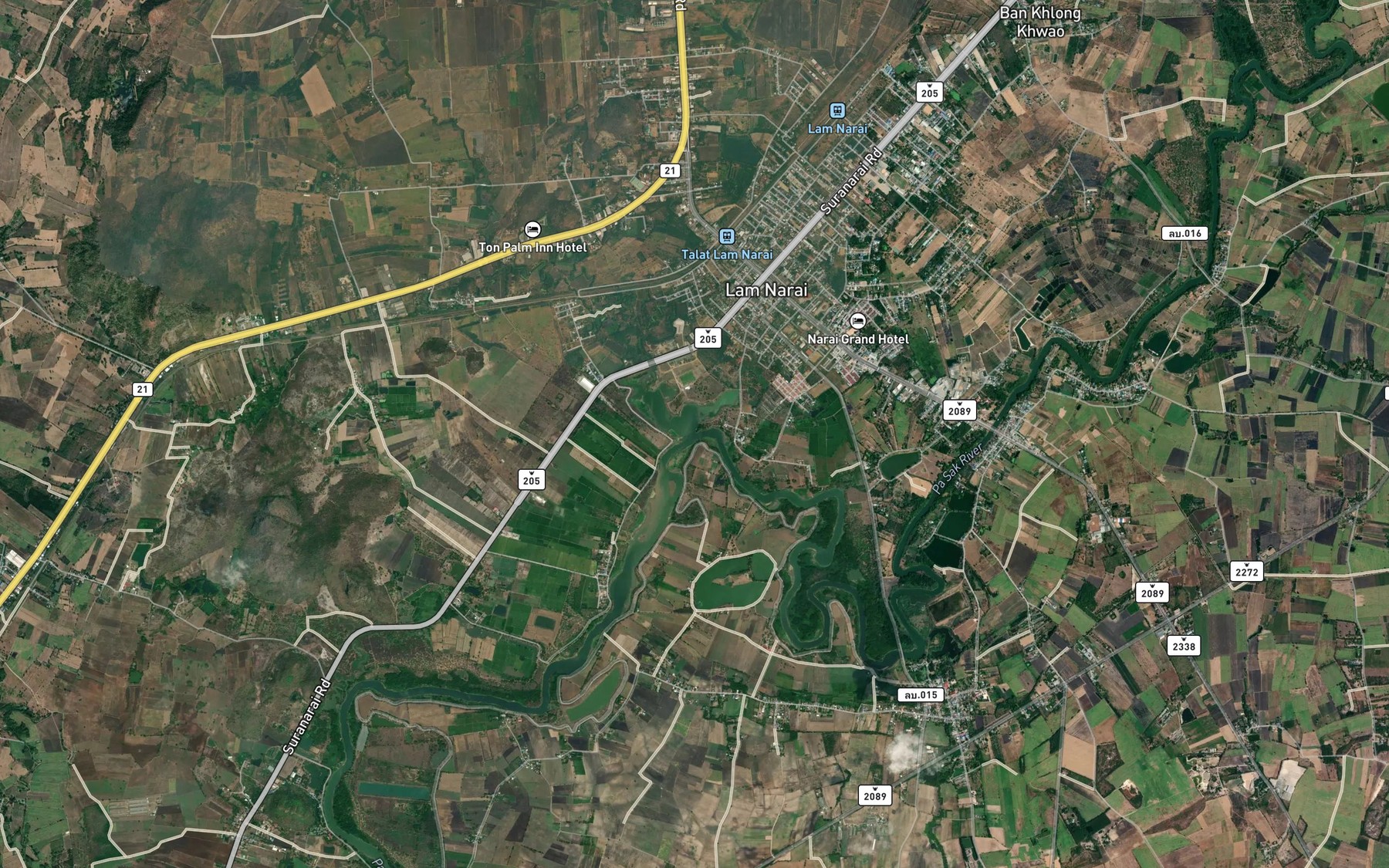 Satellite map of the Huai Lam Narai