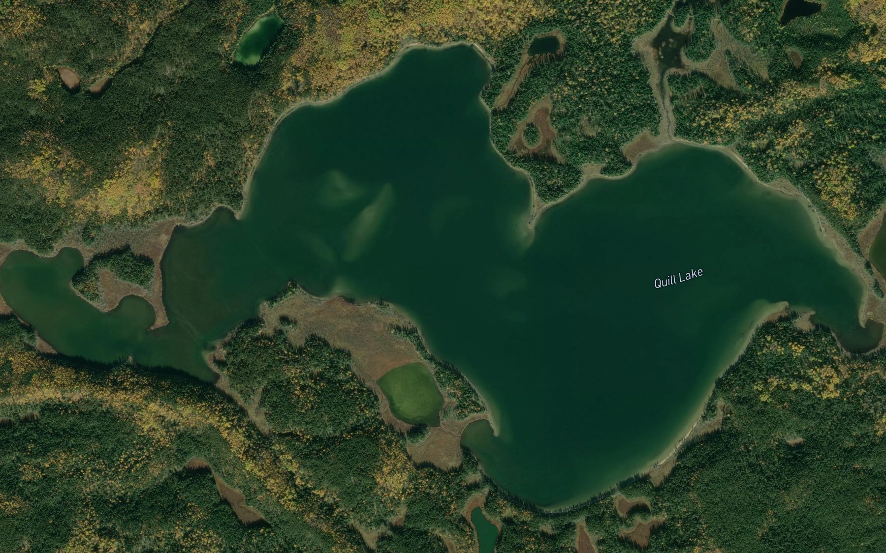 Satellite map of the Quill Lake