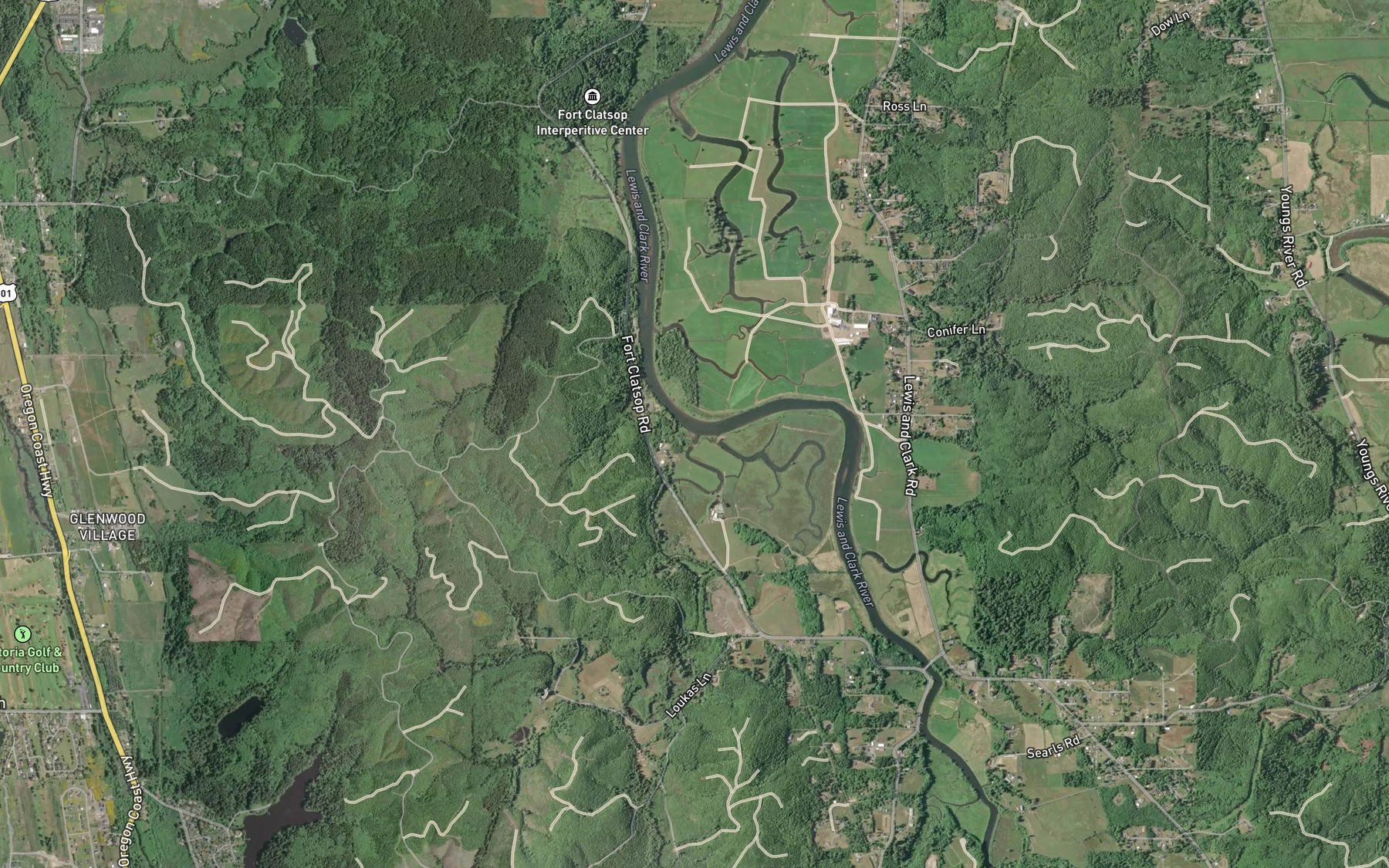 Satellite map of the Johnson Slough