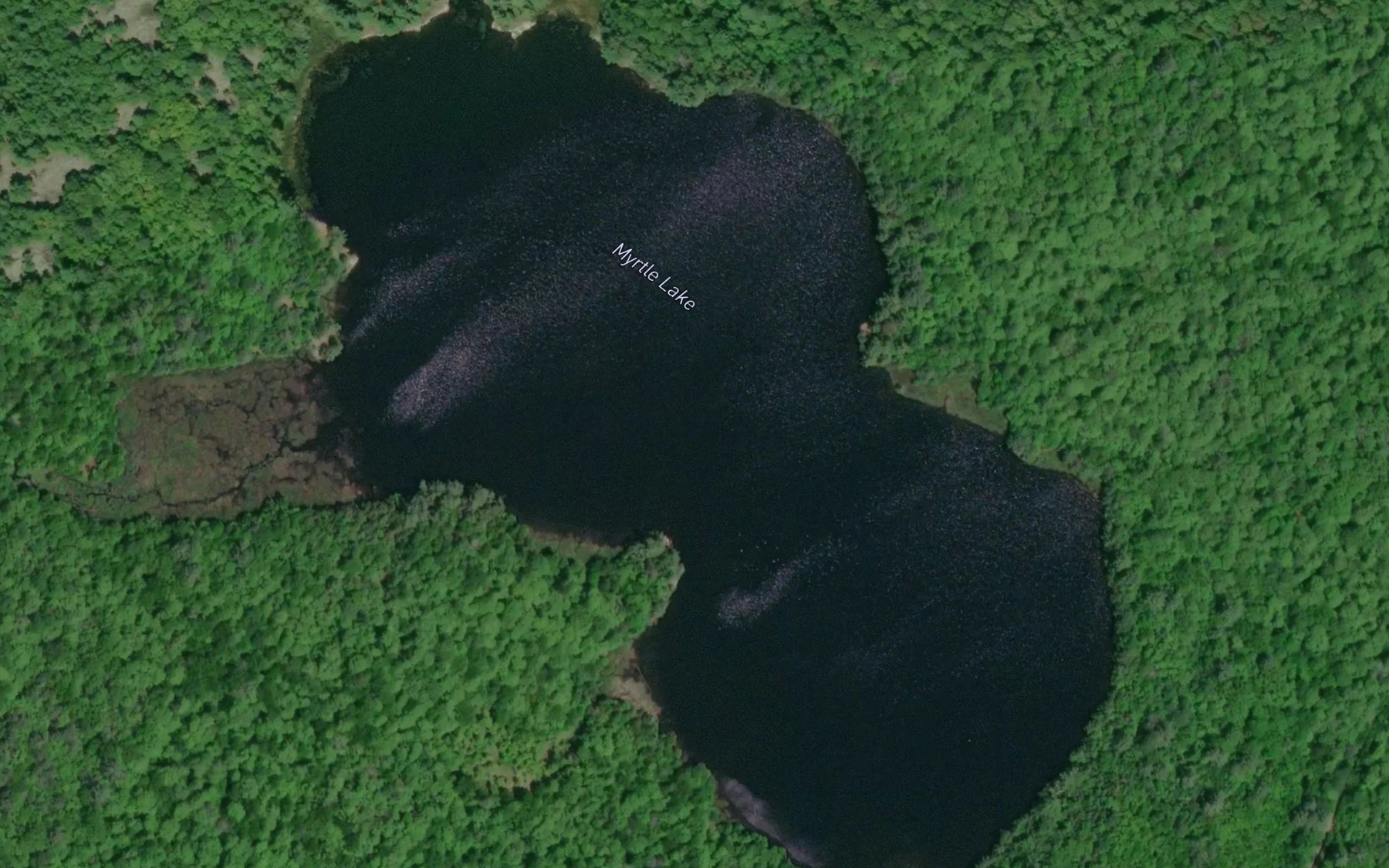 Satellite map of the Myrtle Lake