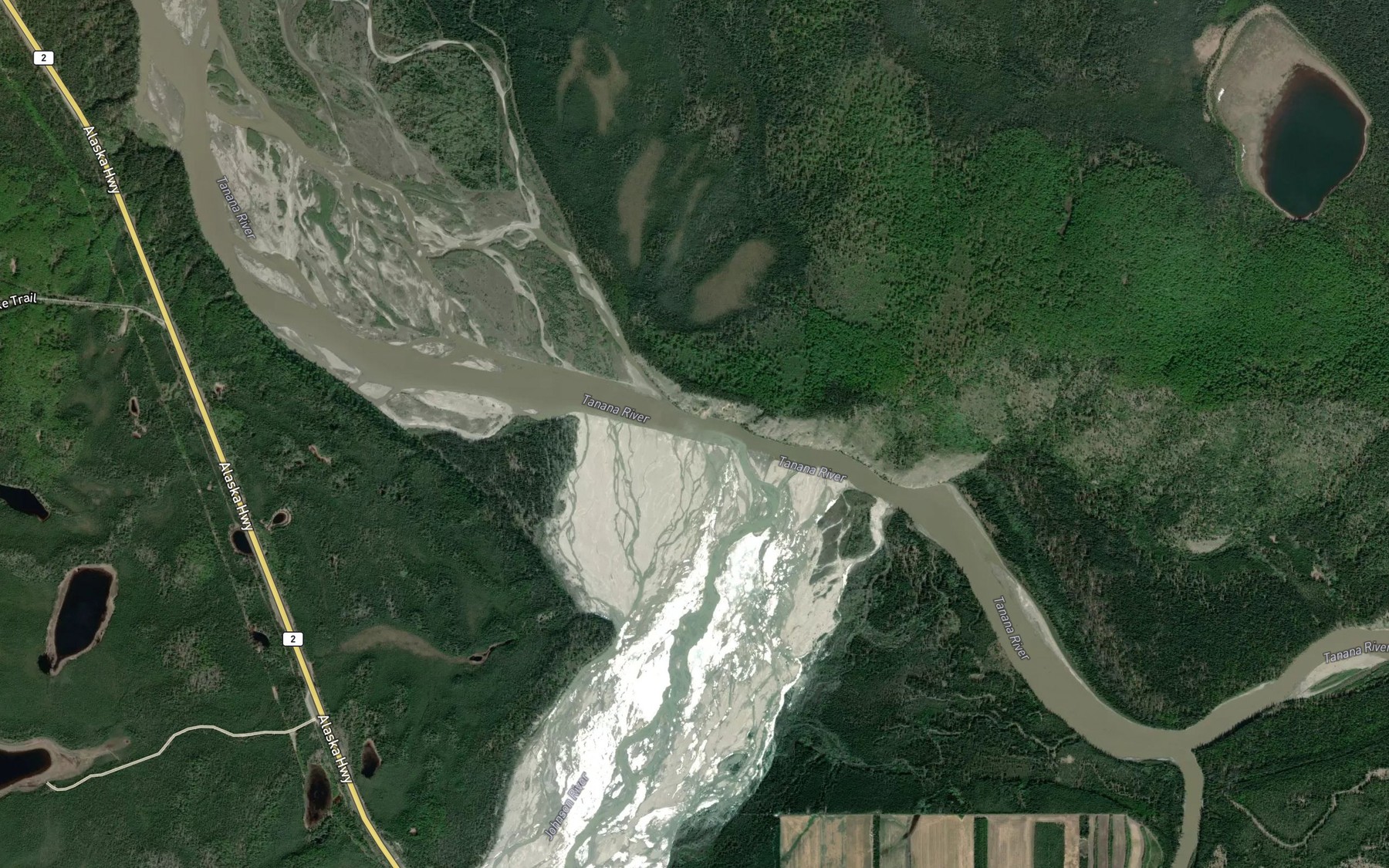 Satellite map of the Johnson River