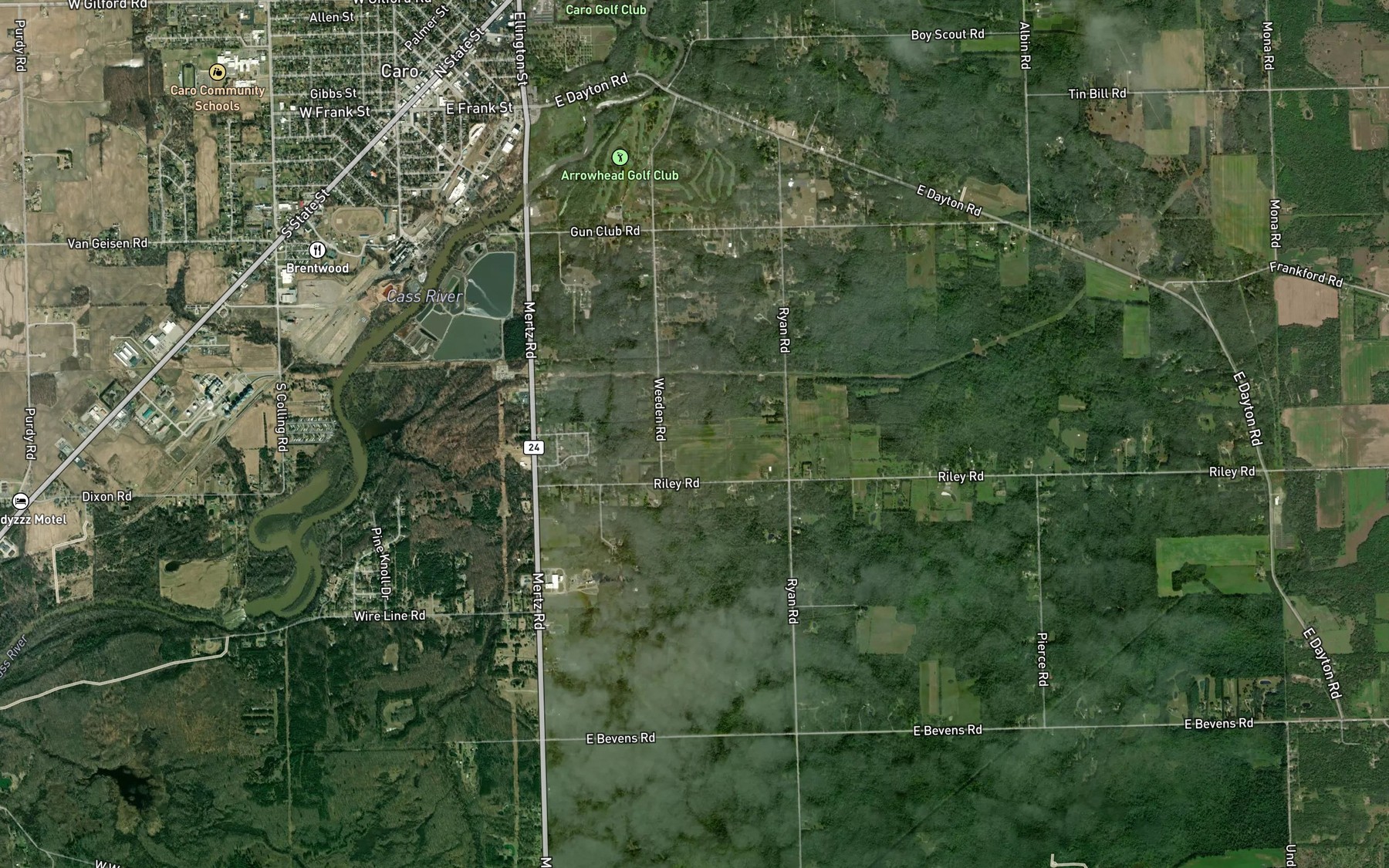 Satellite map of the Applegate Drain