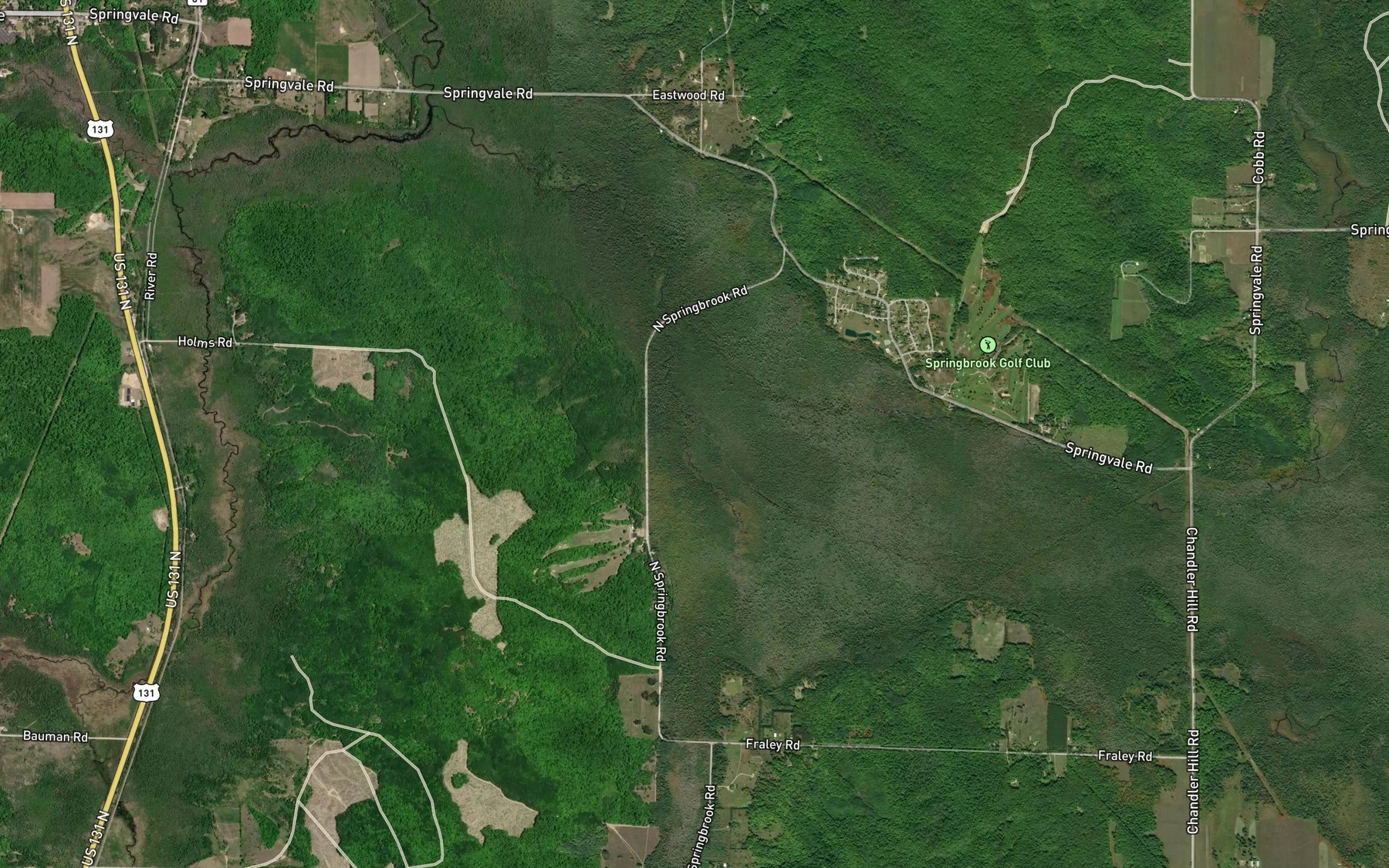 Satellite map of the Gimlet Creek