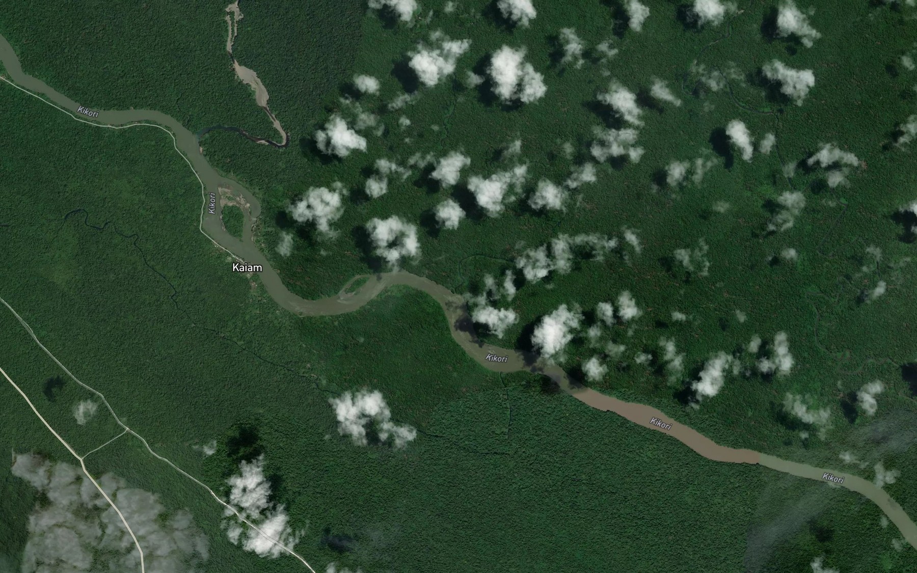 Satellite map of the Ihu Creek