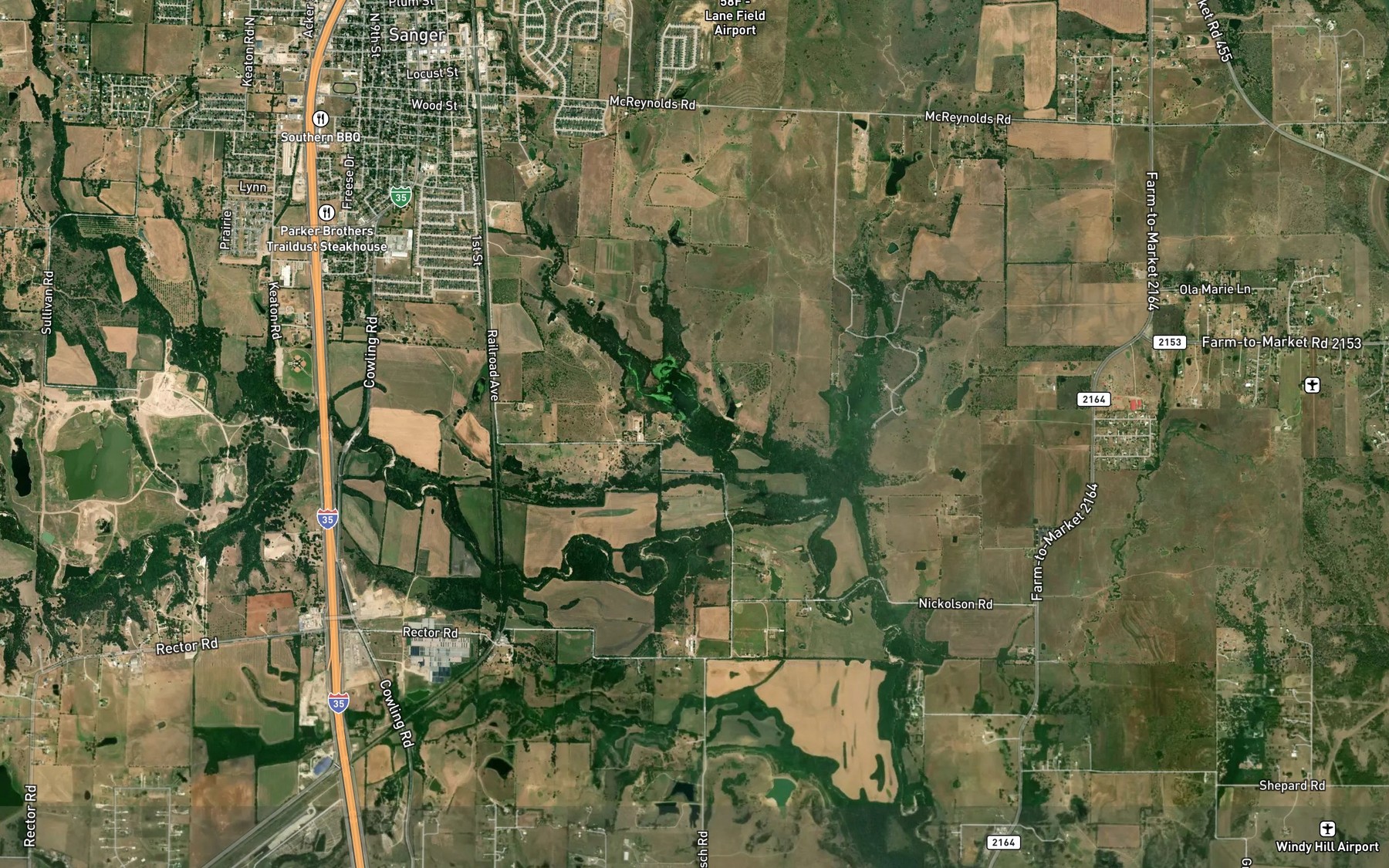 Satellite map of the Paddock Lake