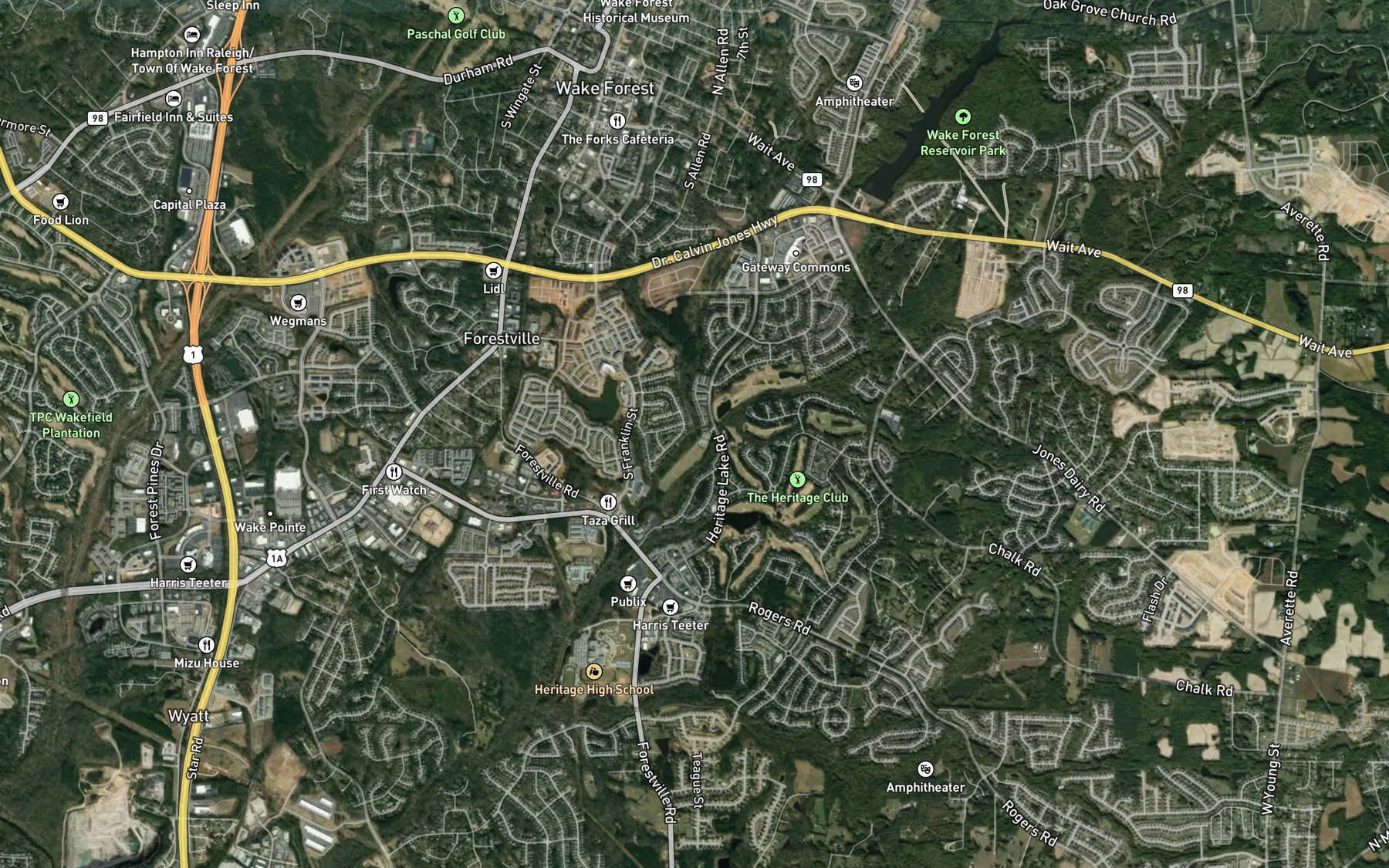 Satellite map of the Hatters Branch