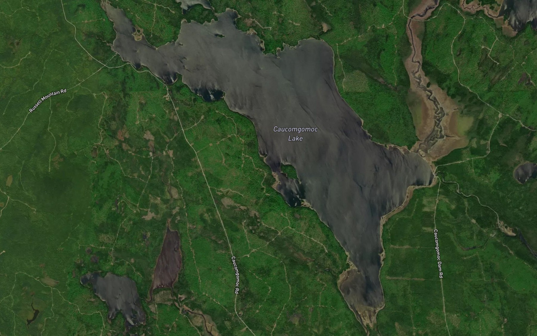 Satellite map of the Rowe Pond