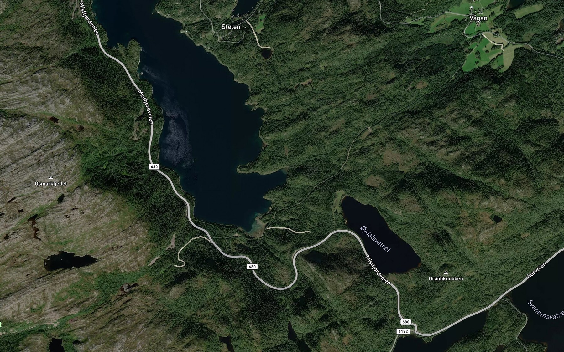 Satellite map of the Bjorndalsbukta