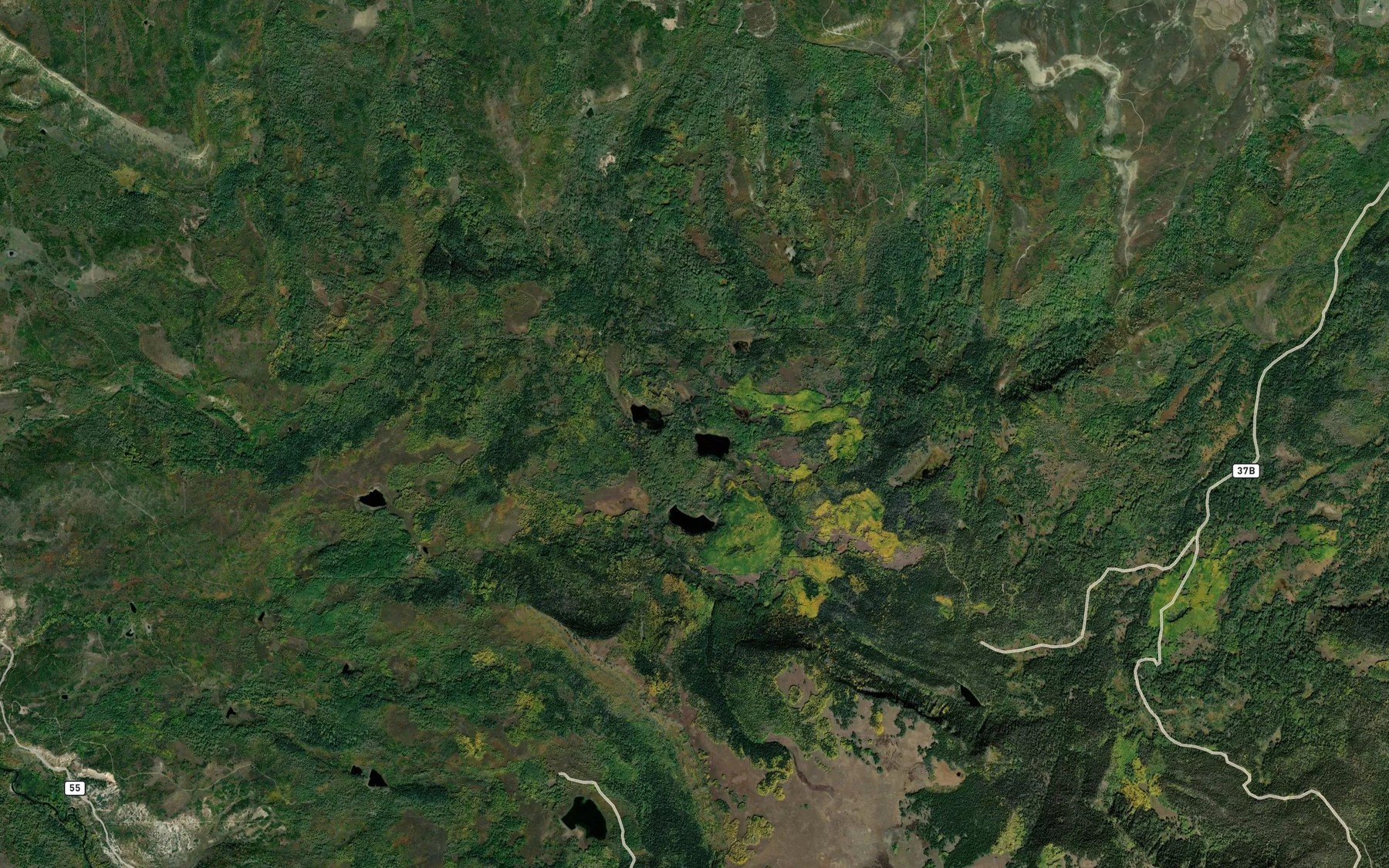 Satellite map of the Dunkley Dubeau Reservoir