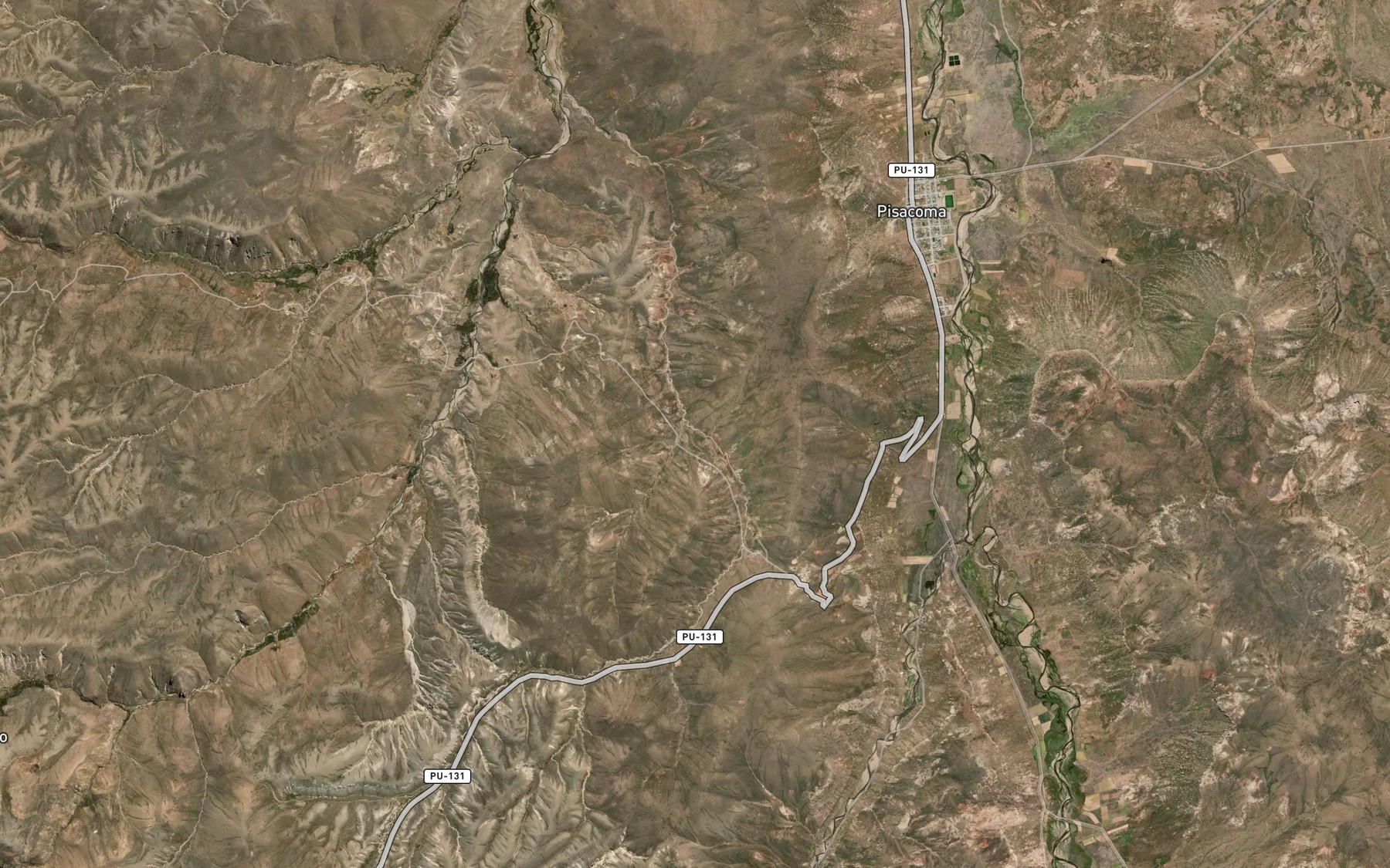Satellite map of the Quebrada Quelane