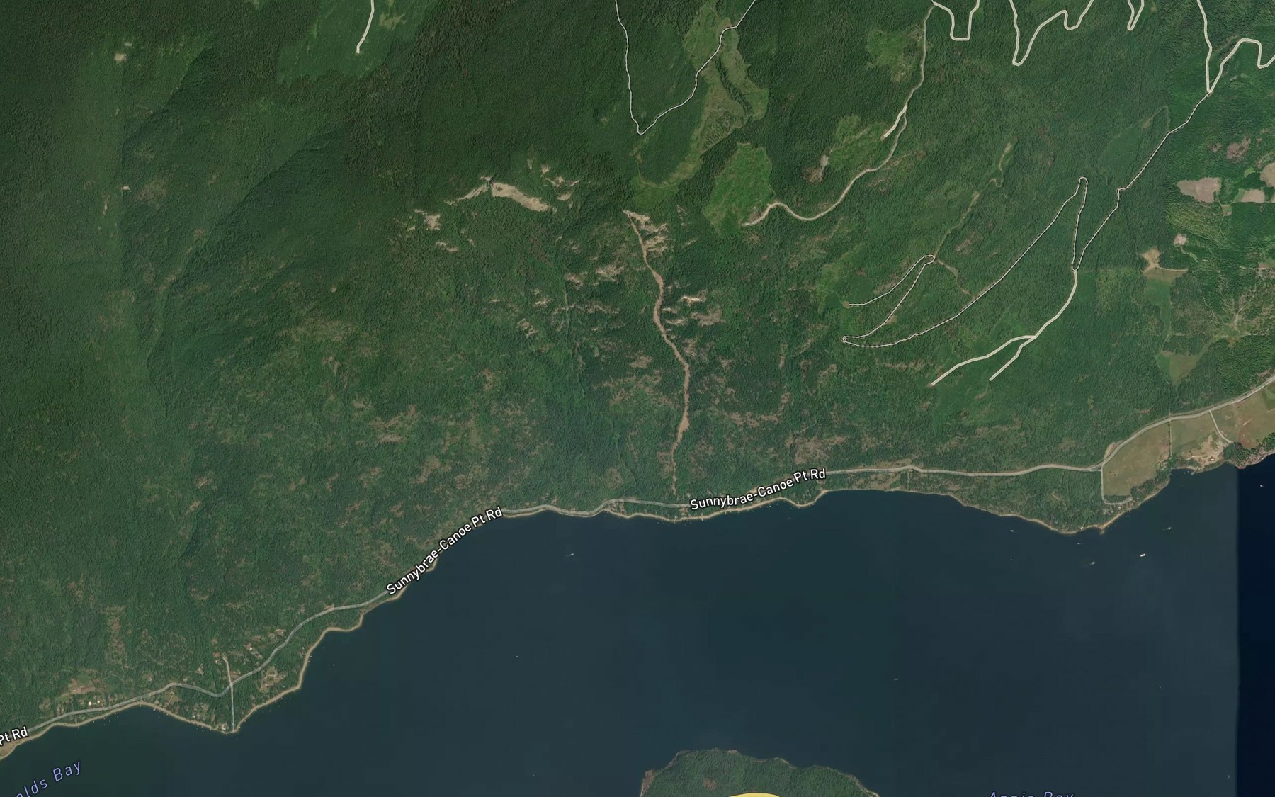 Satellite map of the Robinson Creek