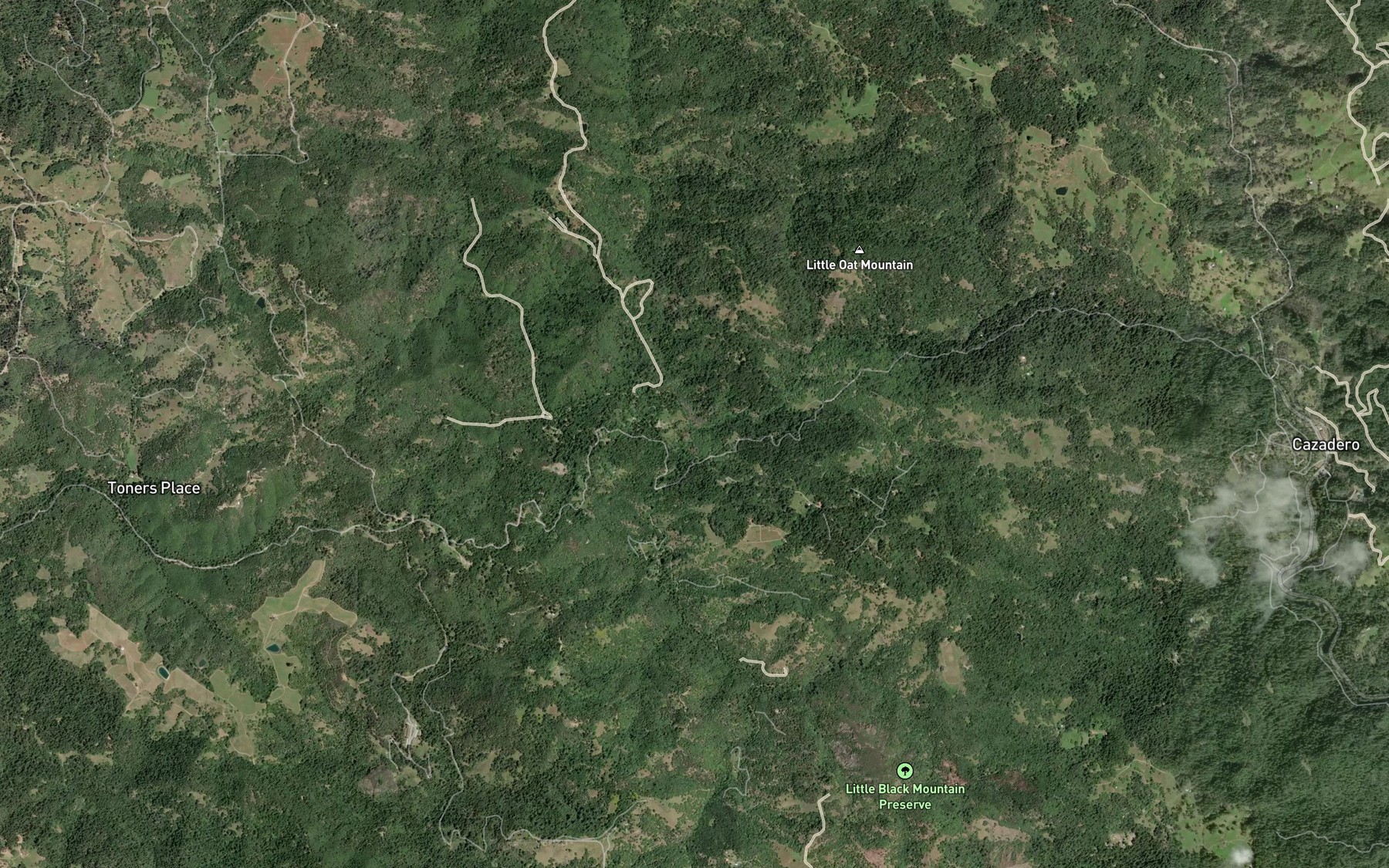 Satellite map of the Pole Mountain Creek