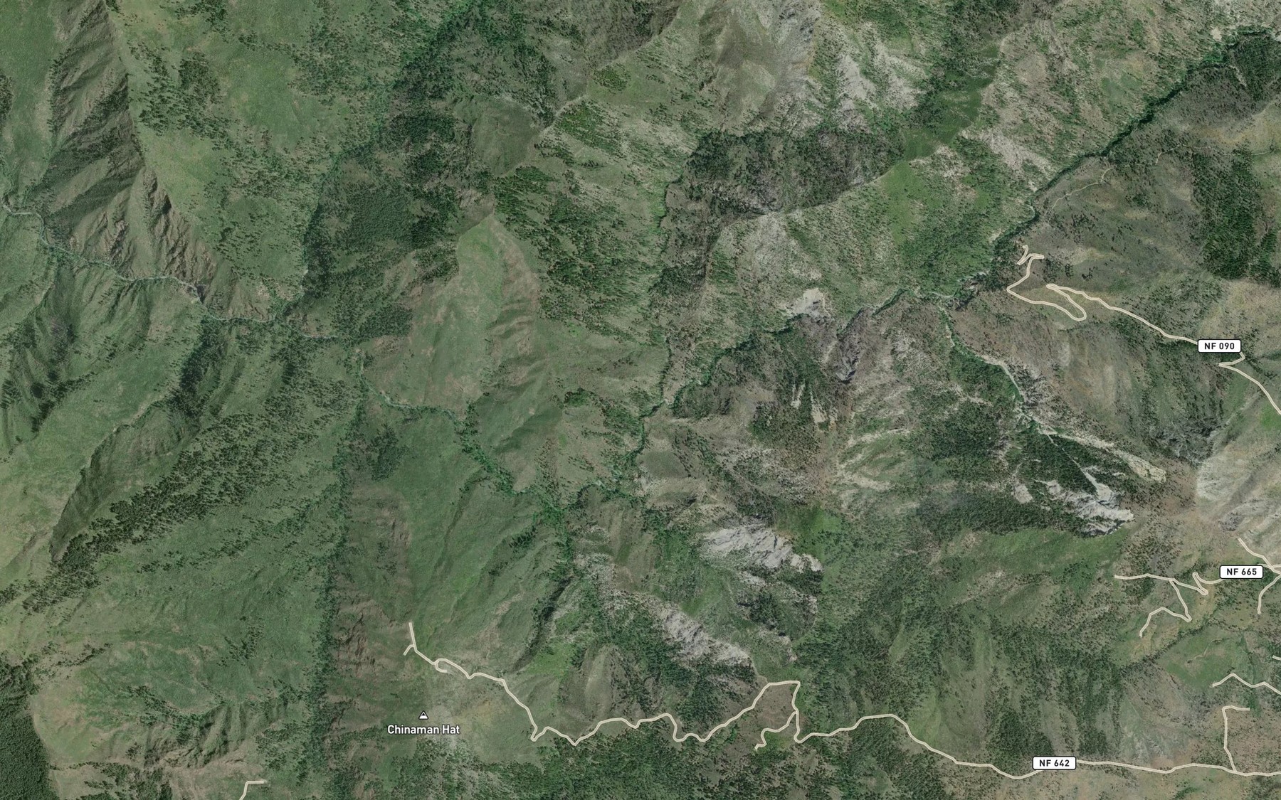 Satellite map of the Little Silver Creek