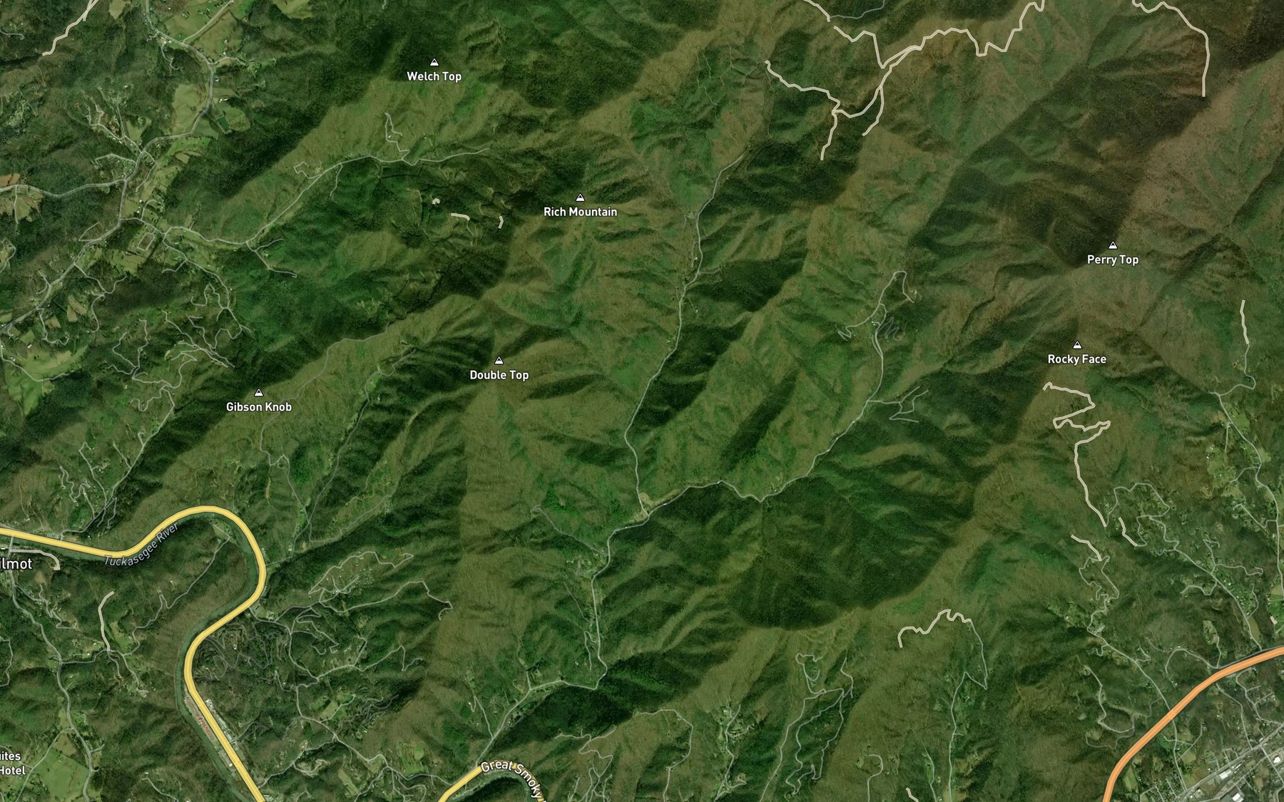 Satellite map of the Big Branch
