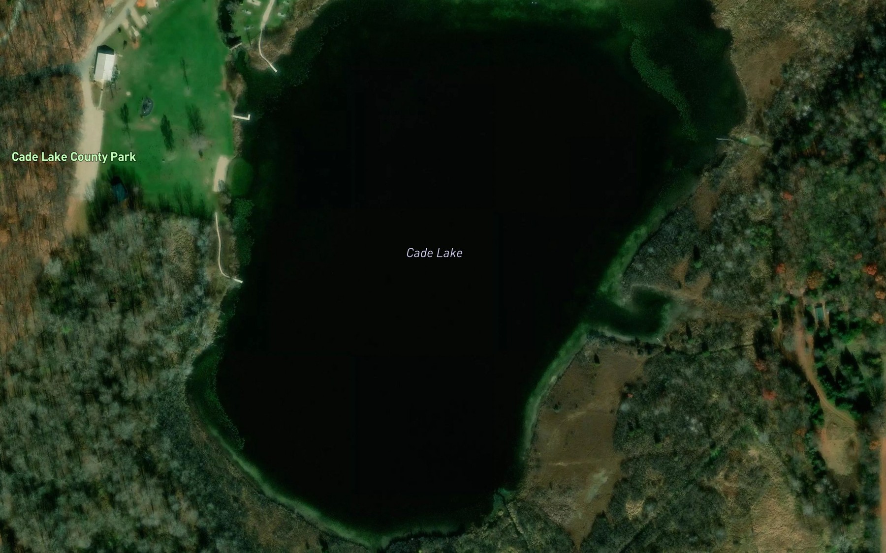 Satellite map of the Cade Lake