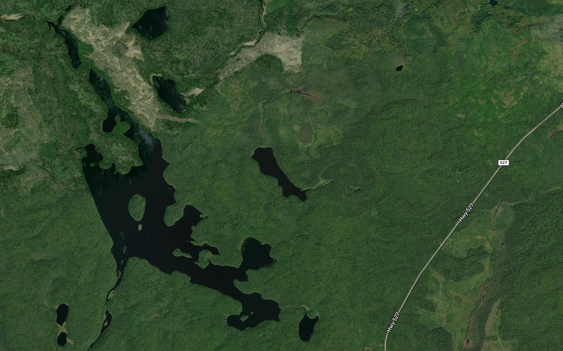 Satellite map of the Danby Lake