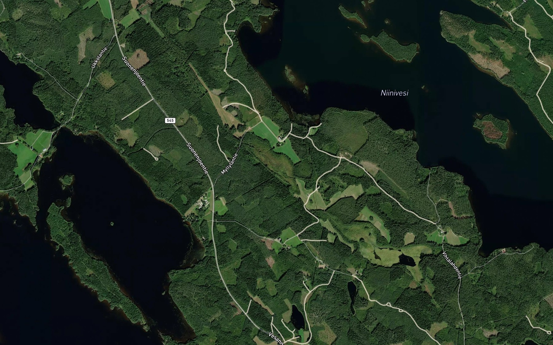 Satellite map of the Hanhilampi