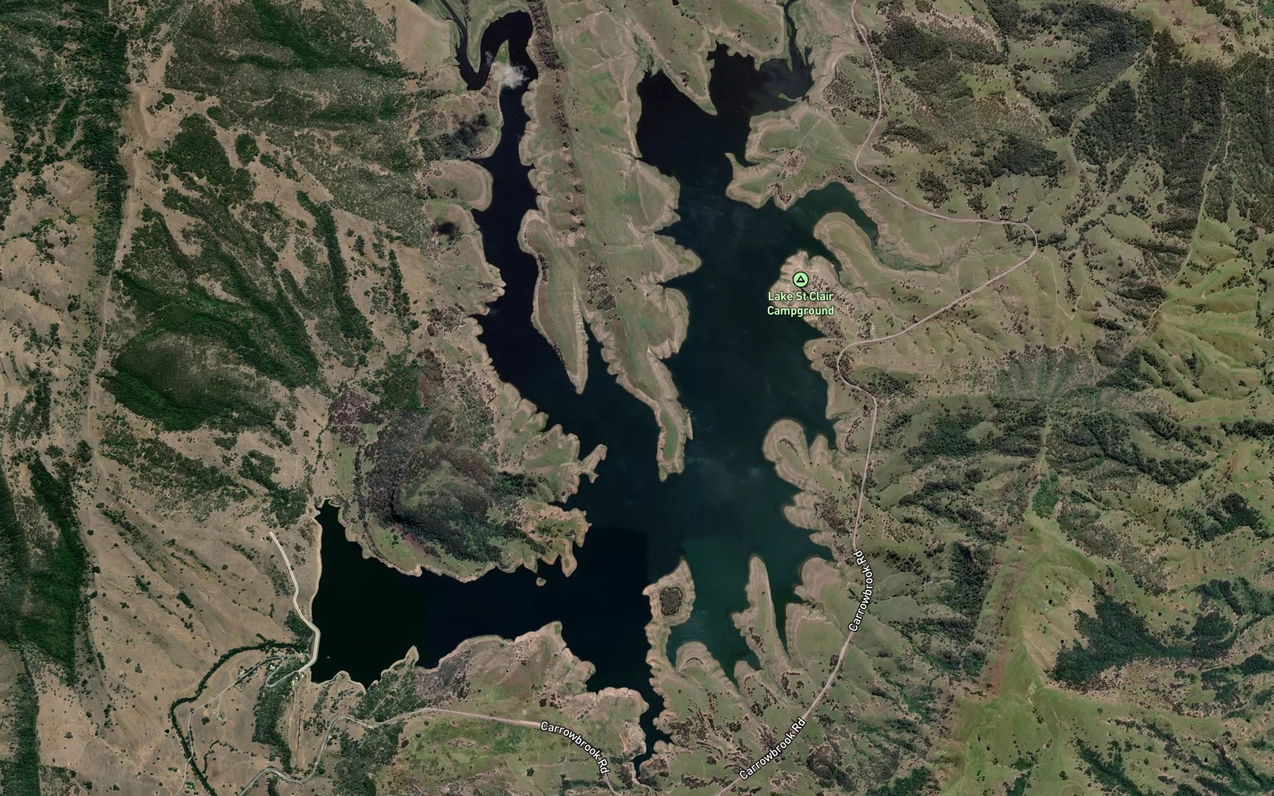 Satellite map of the Fal Brook