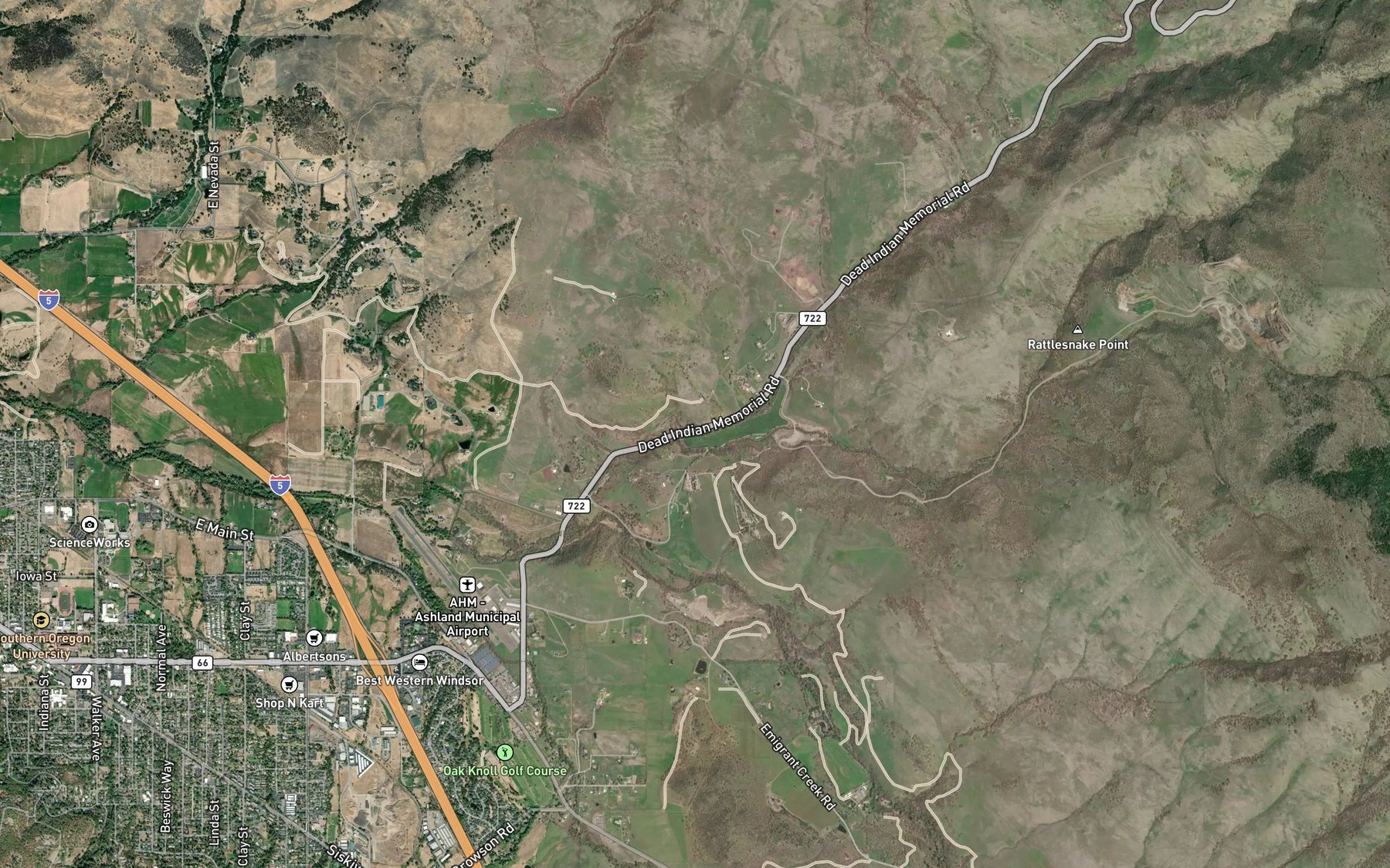 Satellite map of the Cove Creek