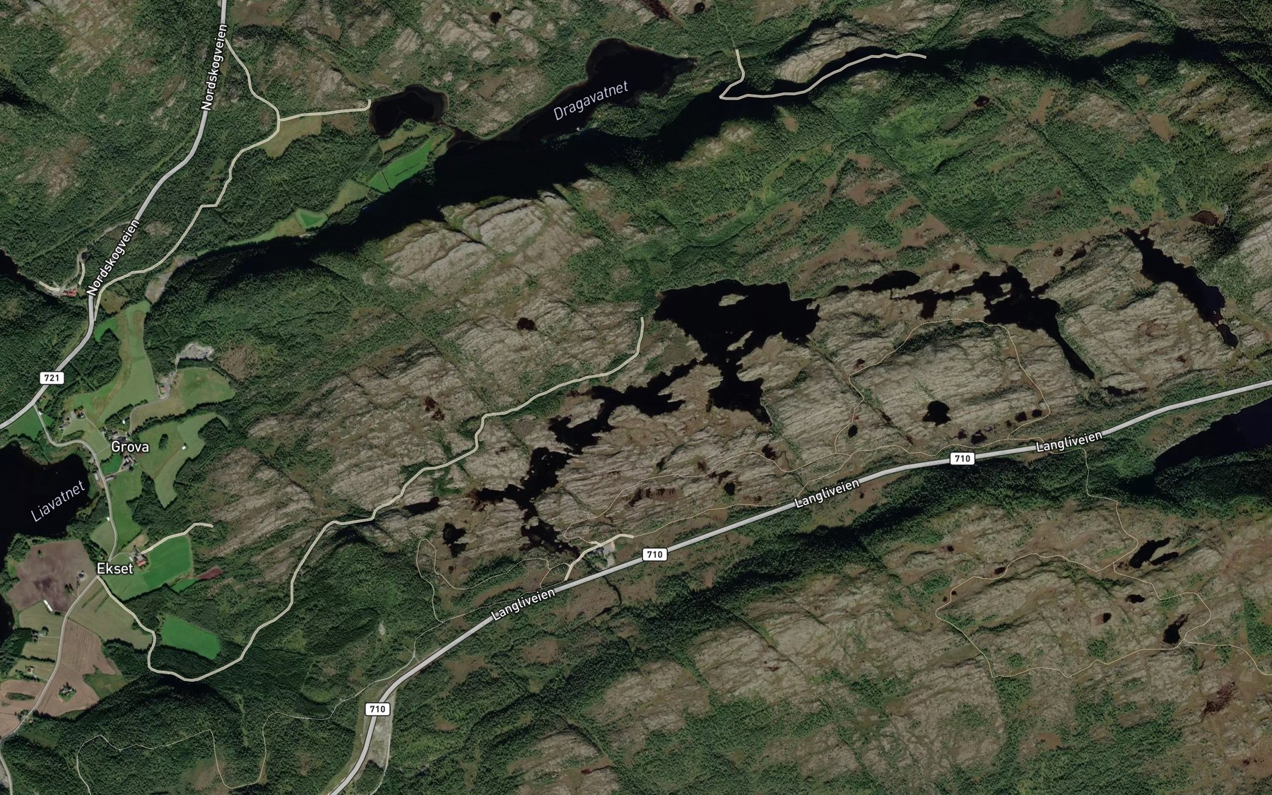 Satellite map of the Langtjorna