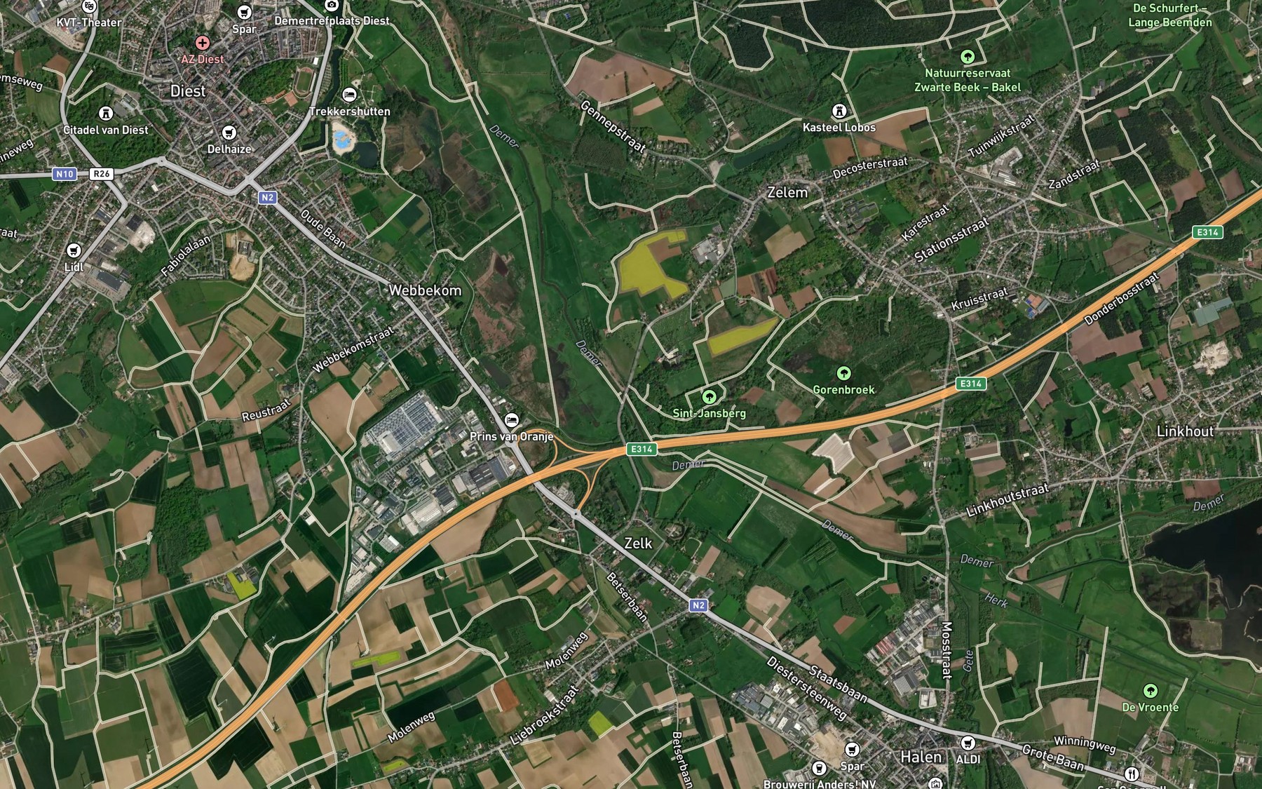 Satellite map of the Zwart Water