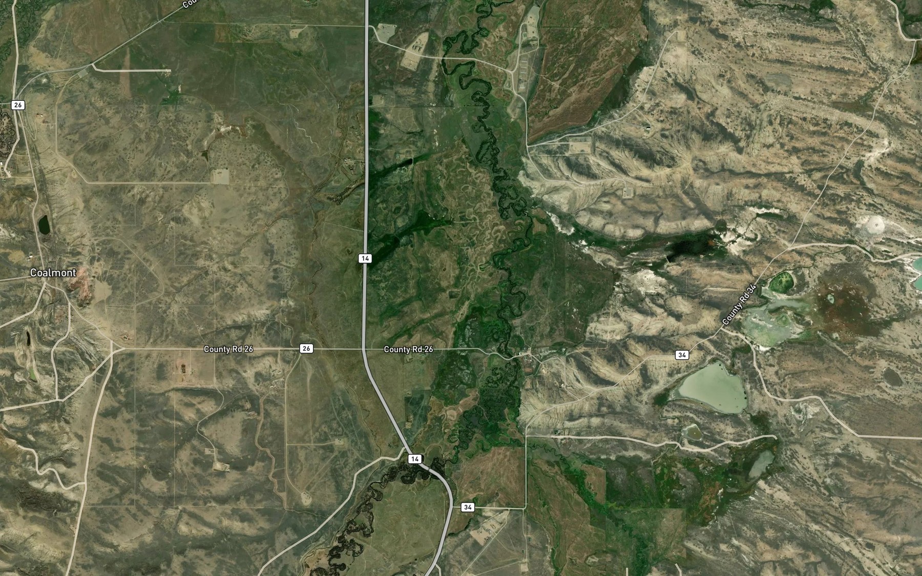 Satellite map of the Homestead Ditch