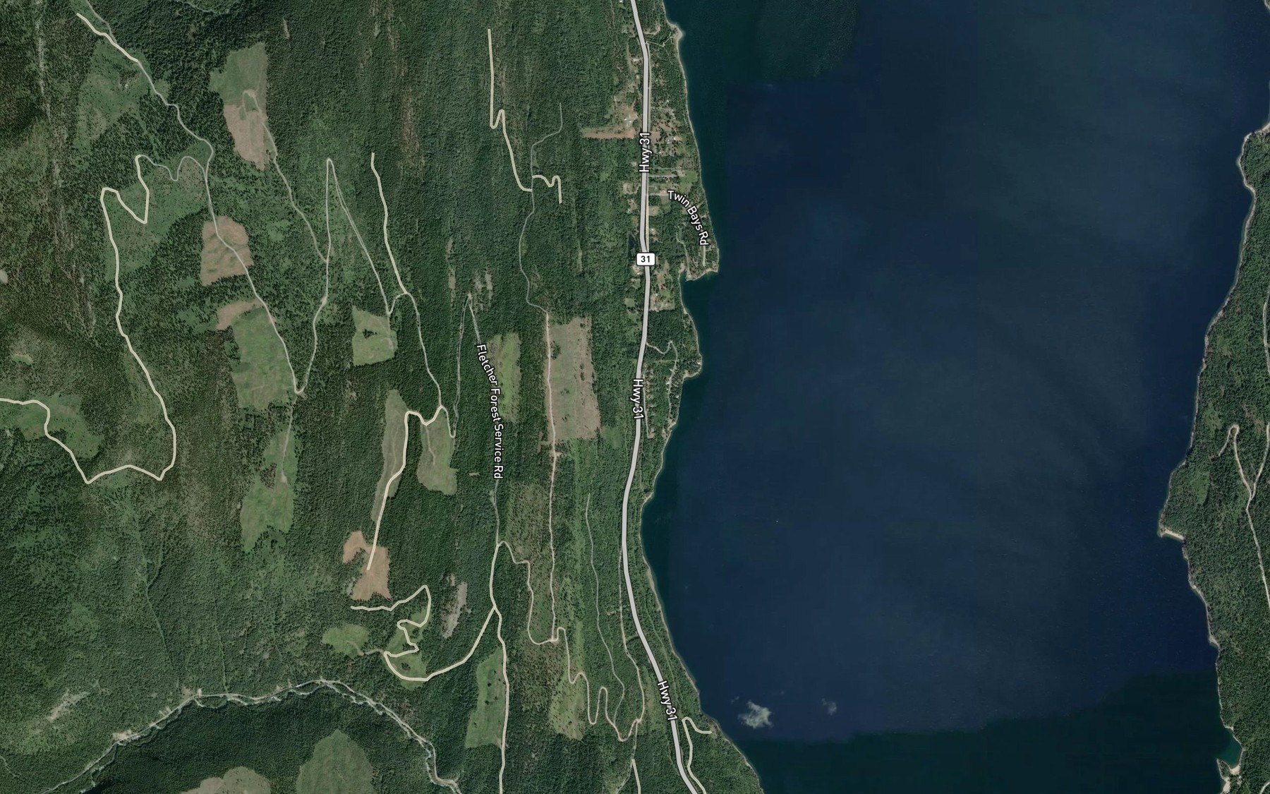 Satellite map of the Leet Creek