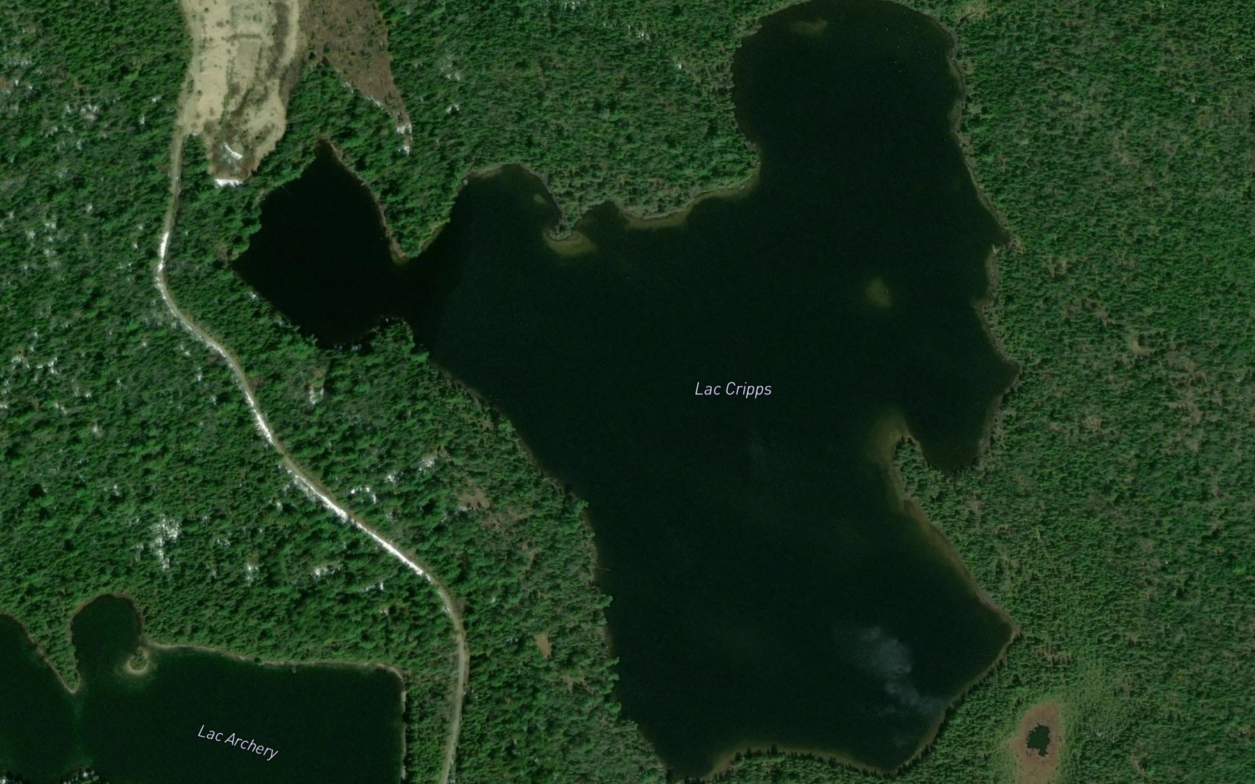 Satellite map of the Lac Cripps