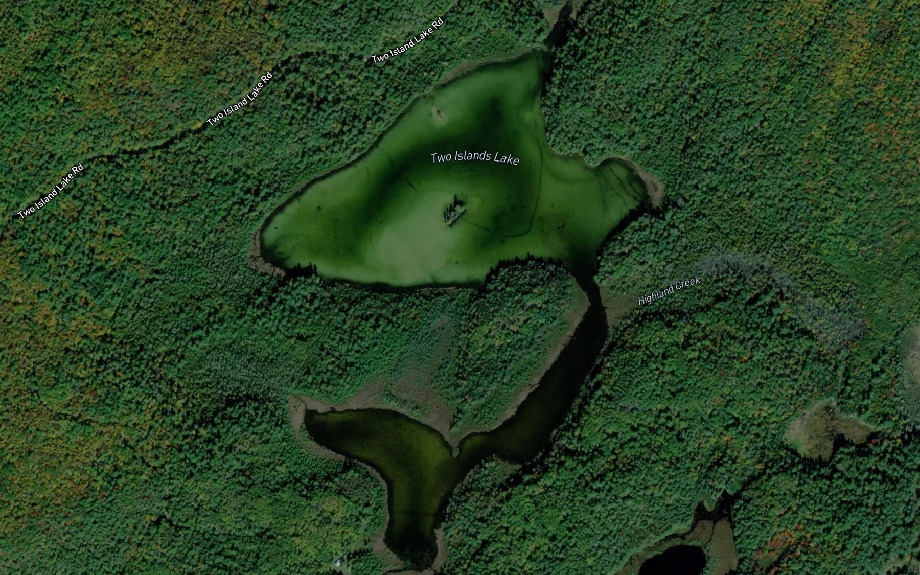 Satellite map of the Two Islands Lake