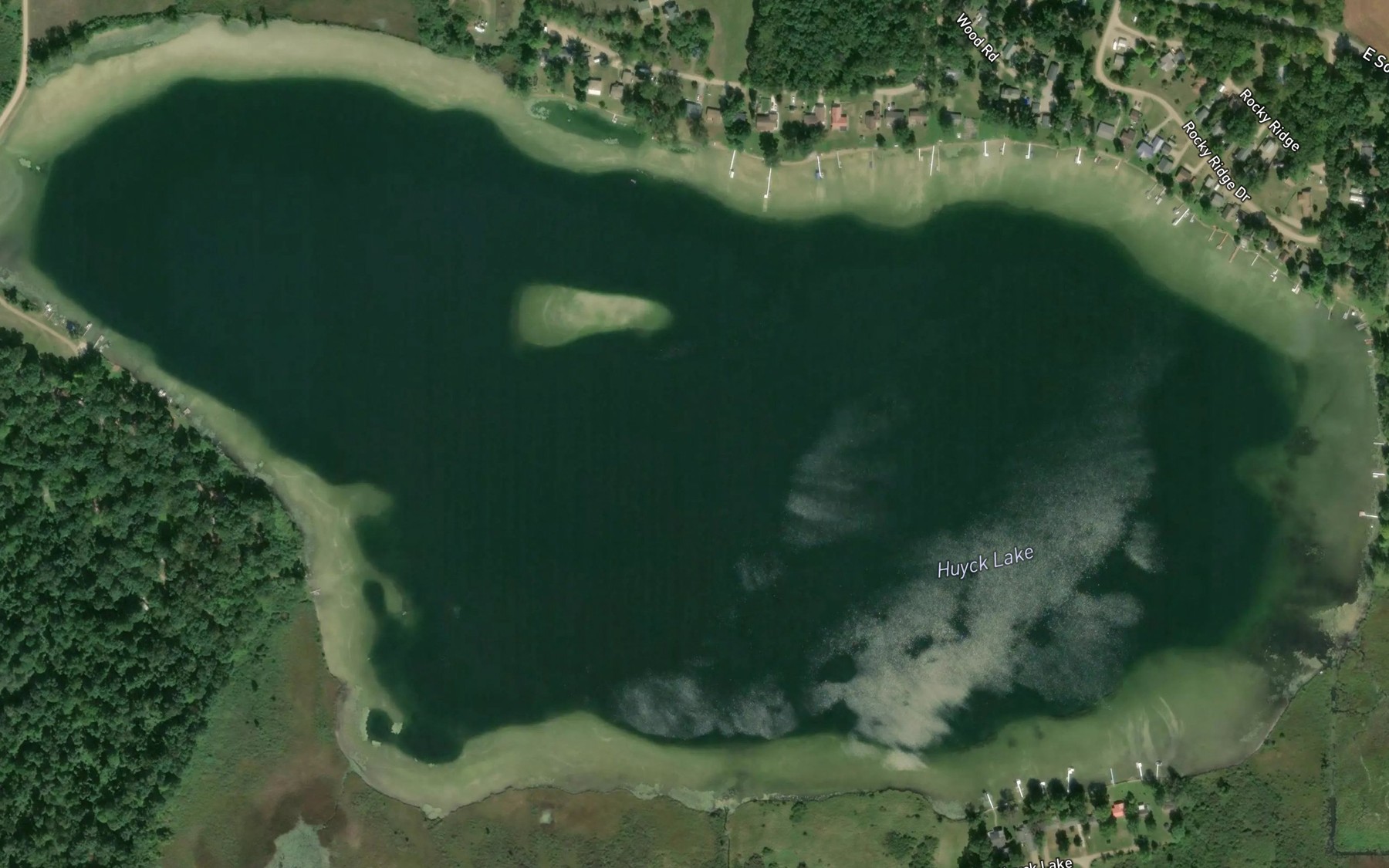 Satellite map of the Huyck Lake