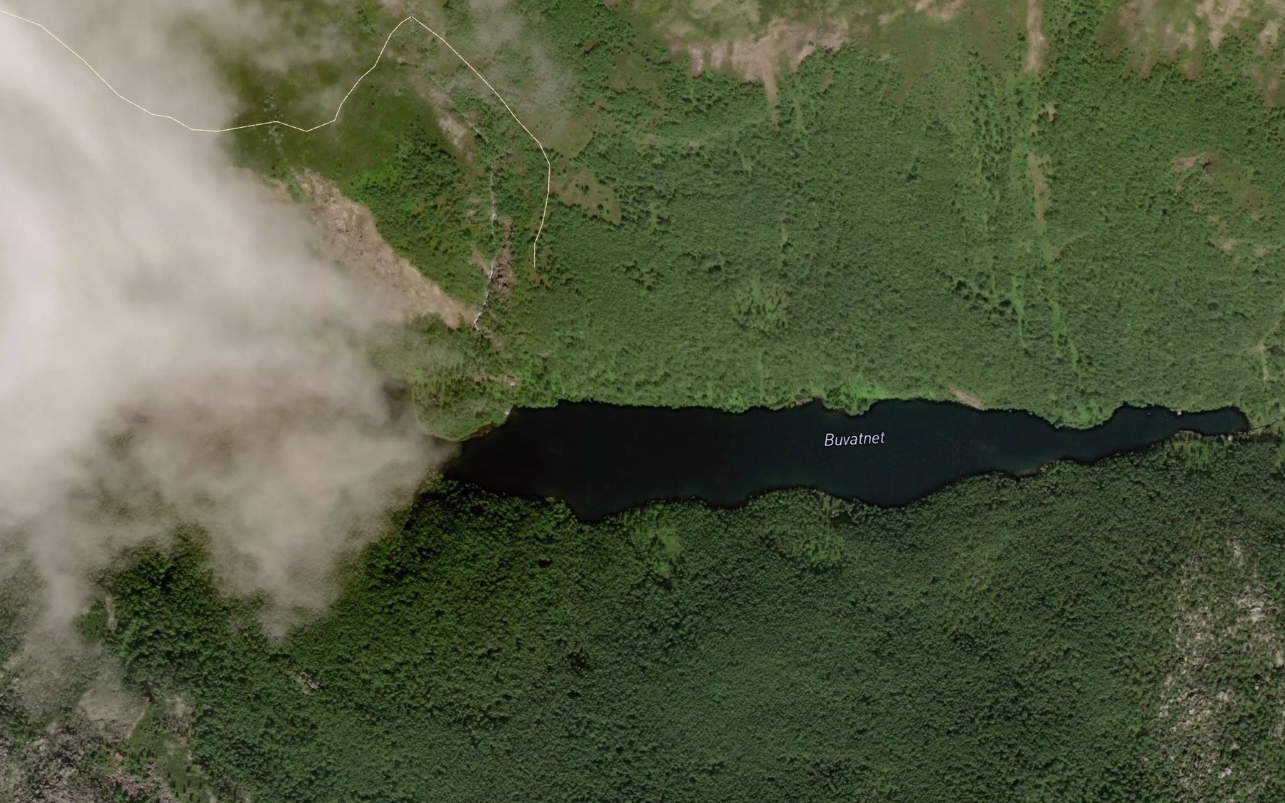 Satellite map of the Buavatnet