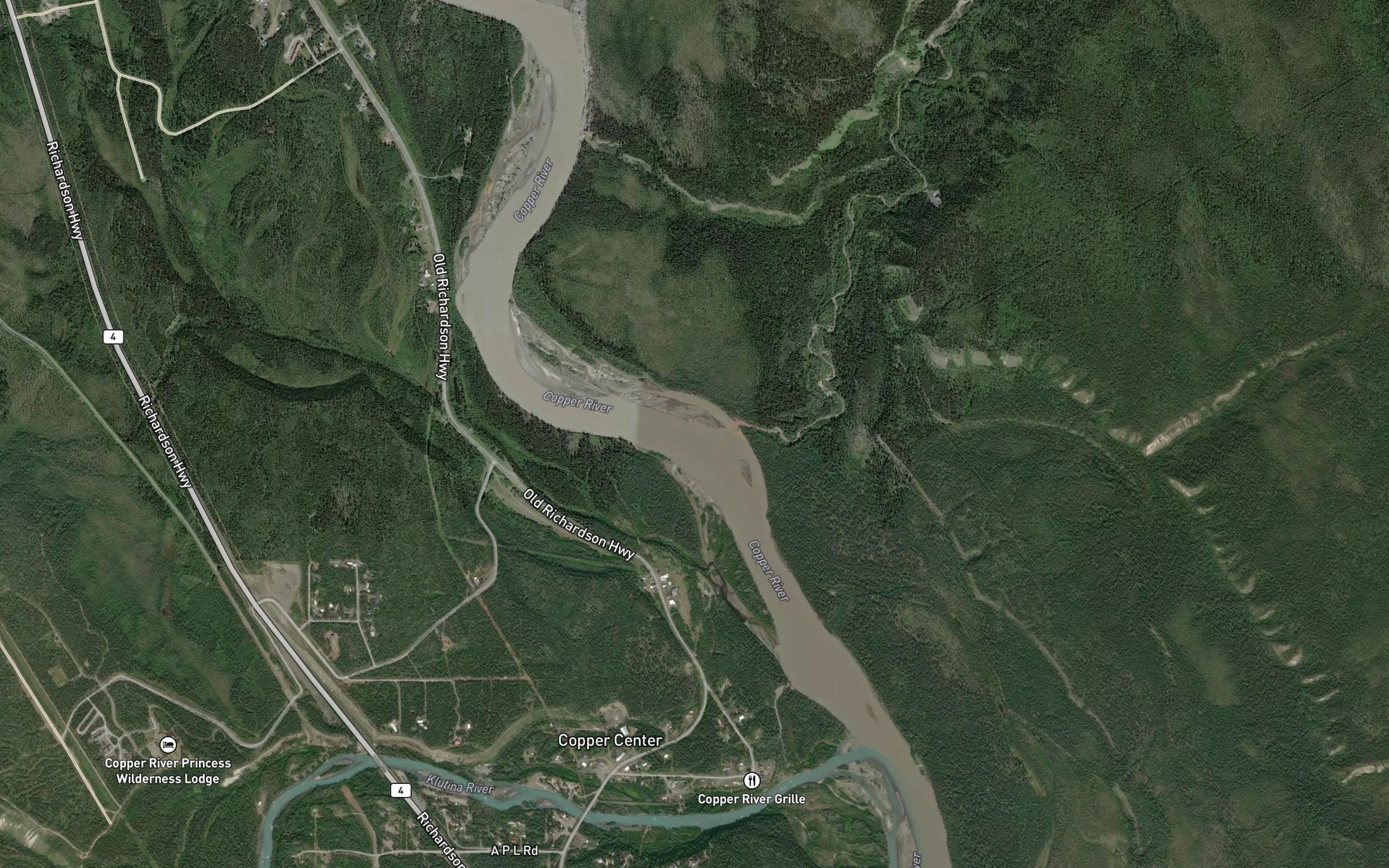 Satellite map of the Klawasi River
