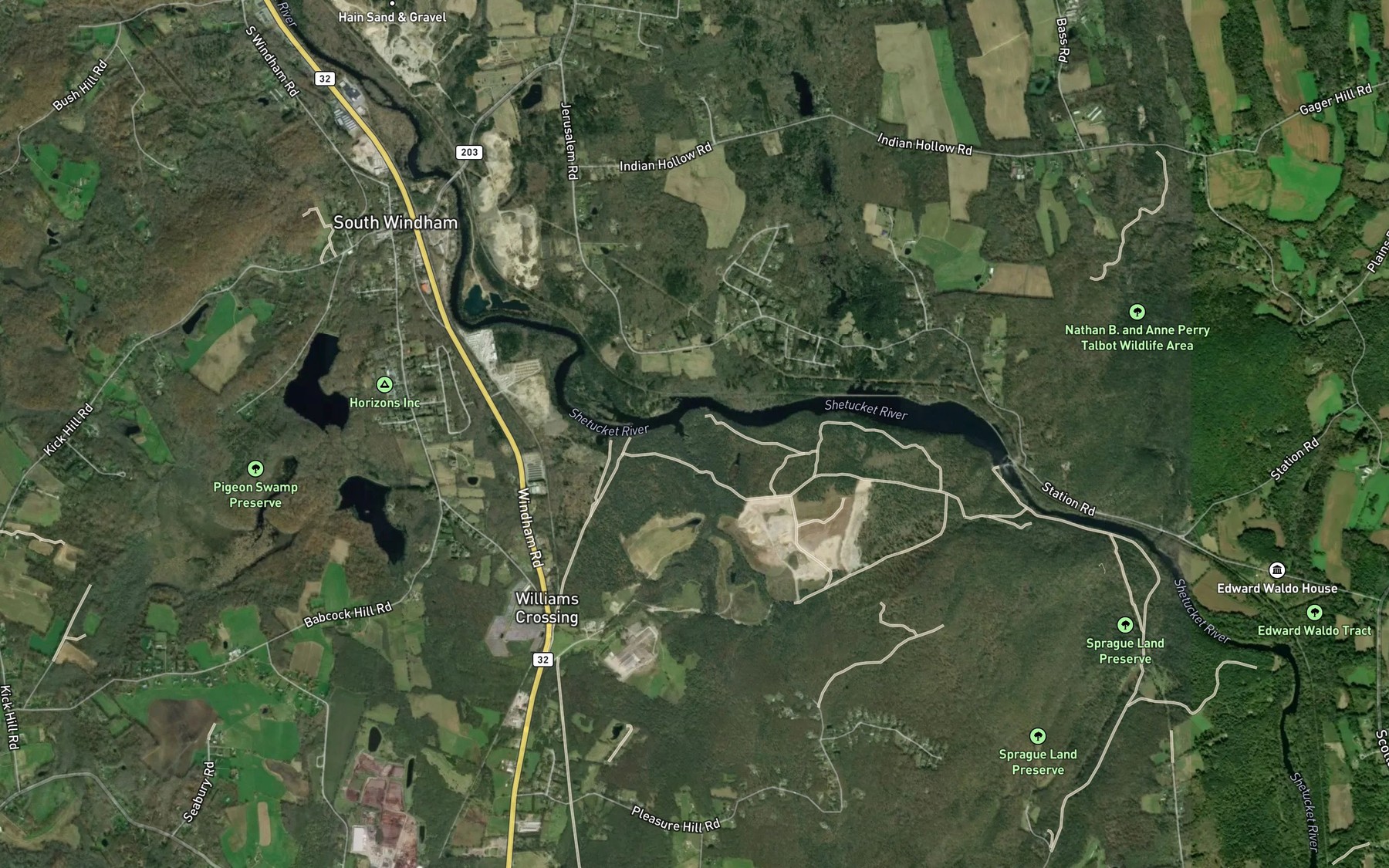 Satellite map of the Cold Brook