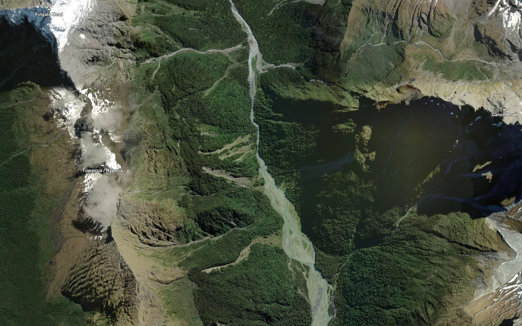 Satellite map of the Mossy Creek