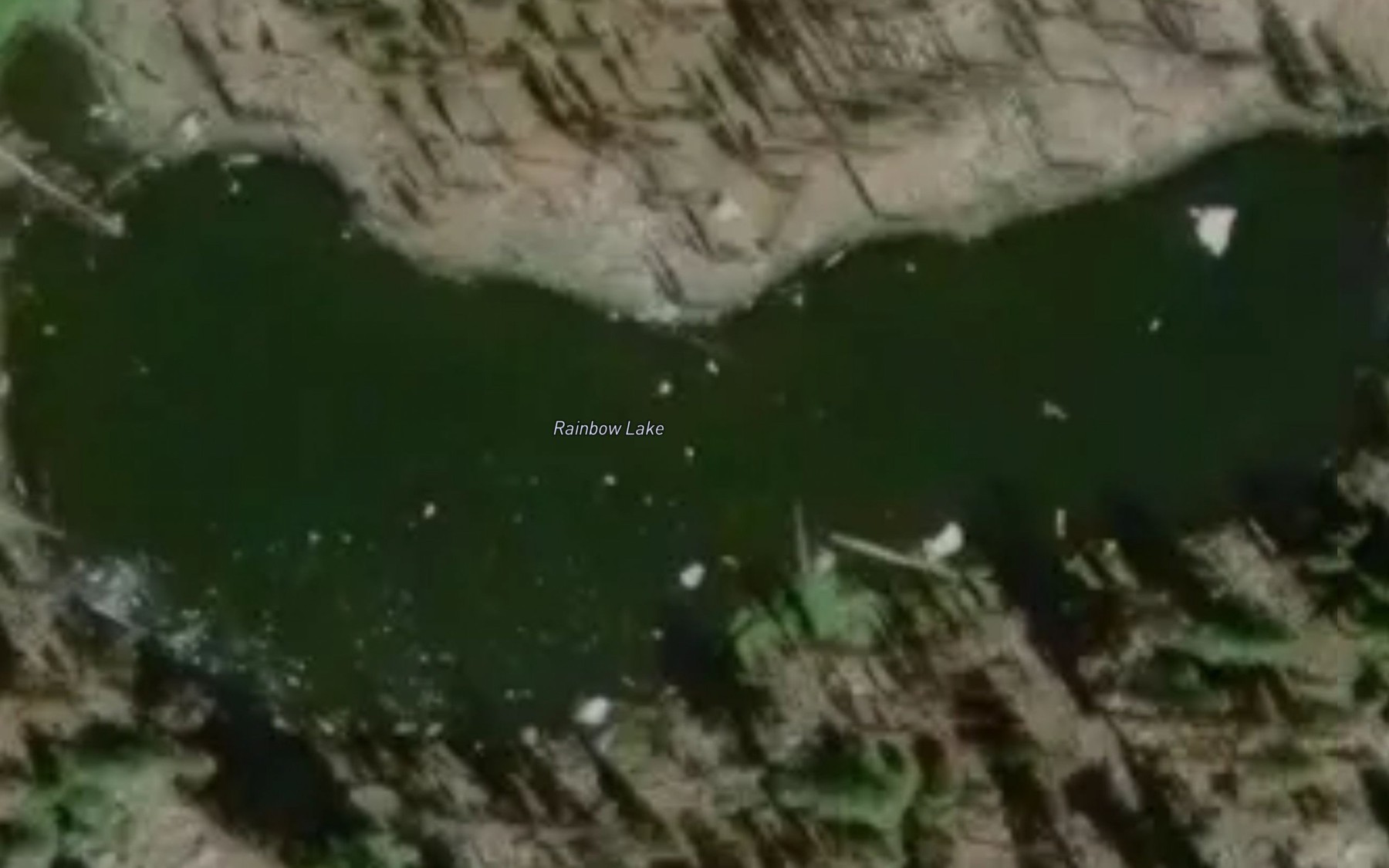 Satellite map of the Rainbow Lake