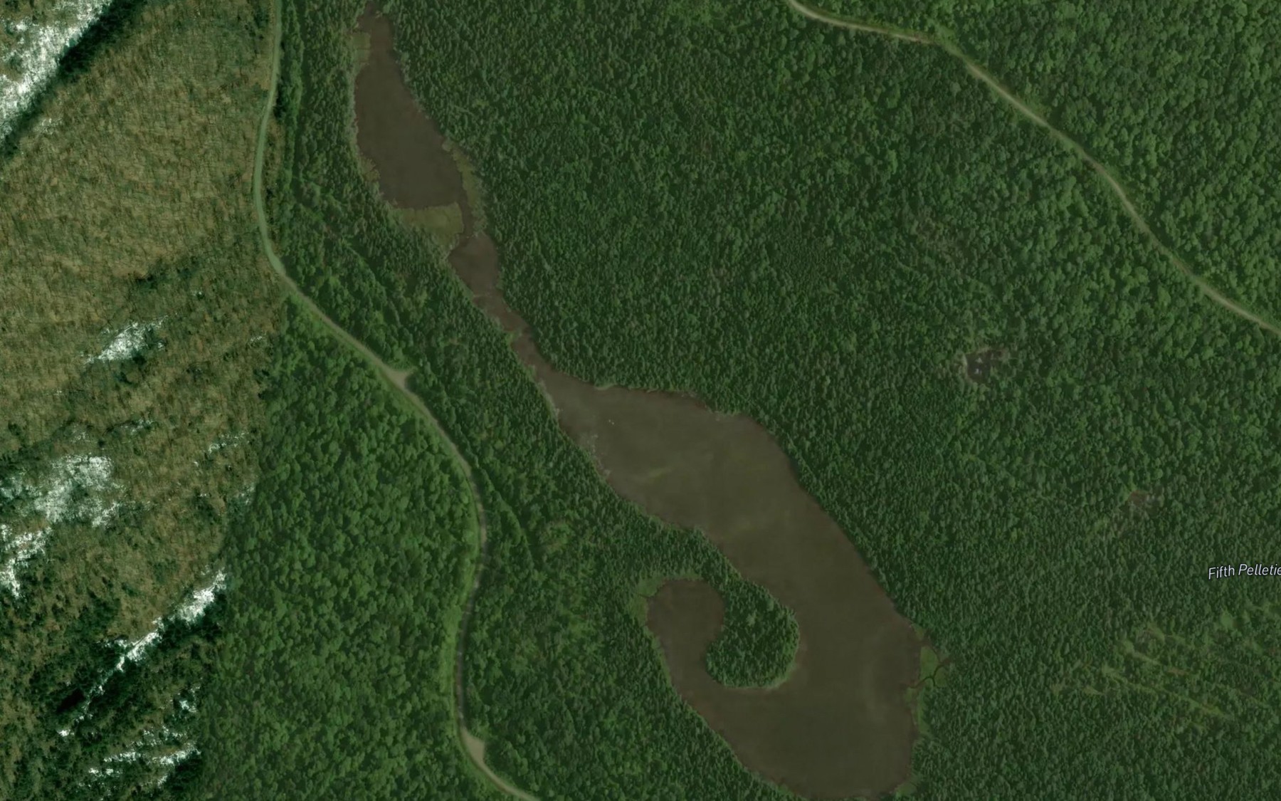 Satellite map of the Fifth Pelletier Brook Lake