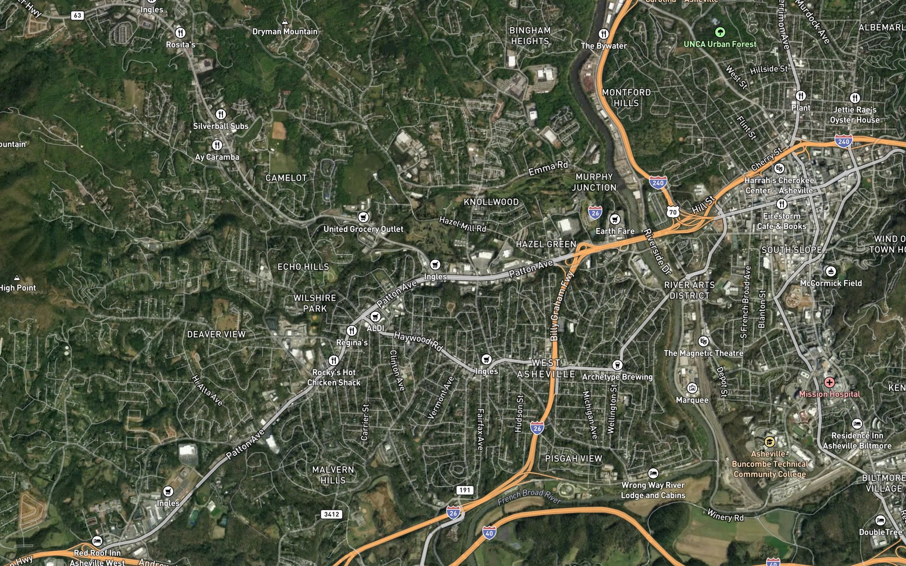 Satellite map of the Fox Creek