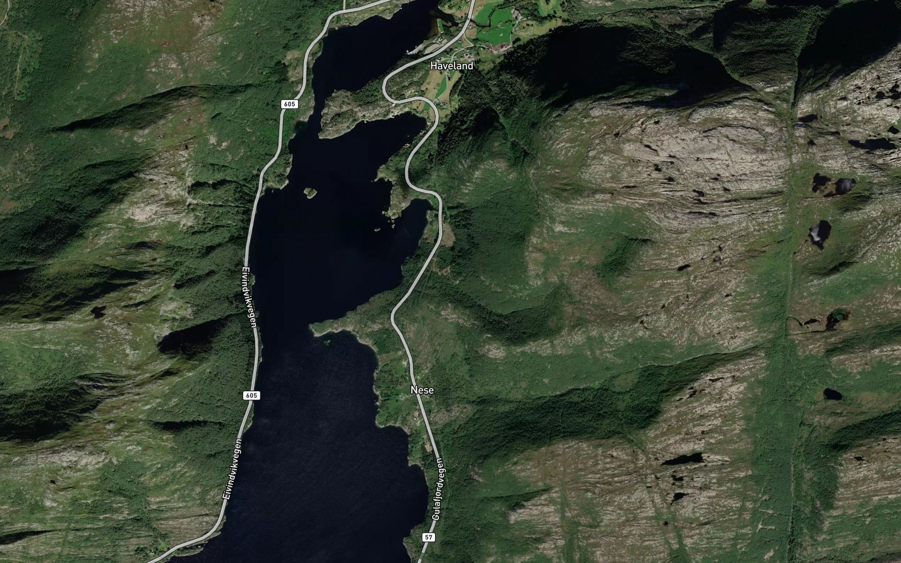 Satellite map of the Neselva