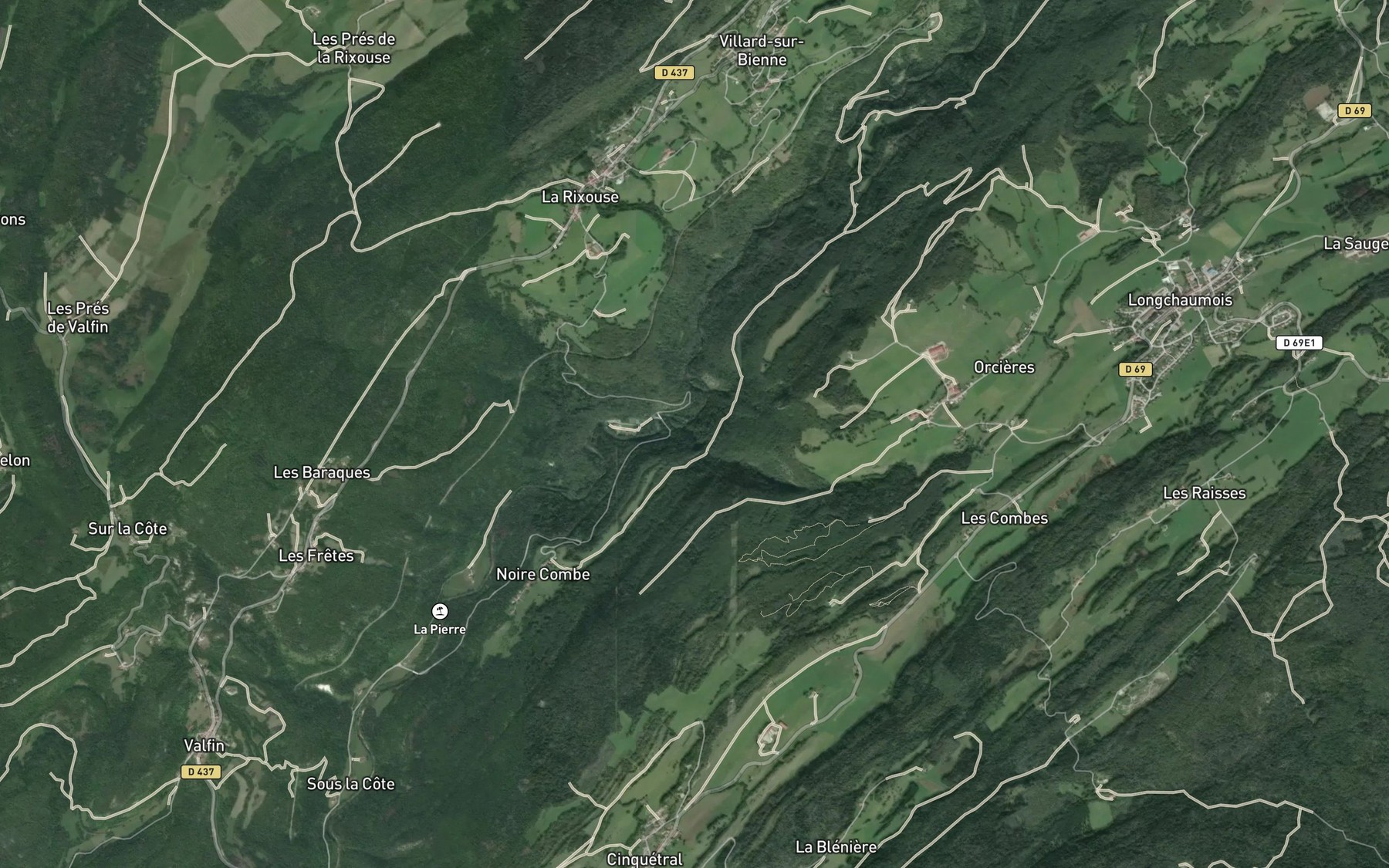 Satellite map of the Ruisseau la Pissevieille