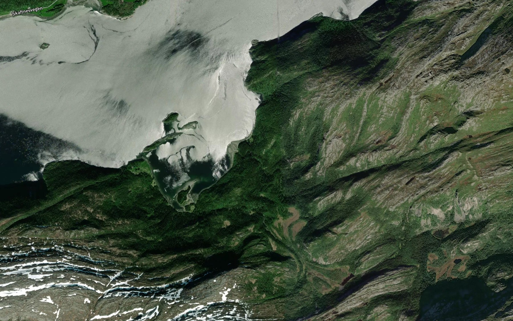 Satellite map of the Steinaelva