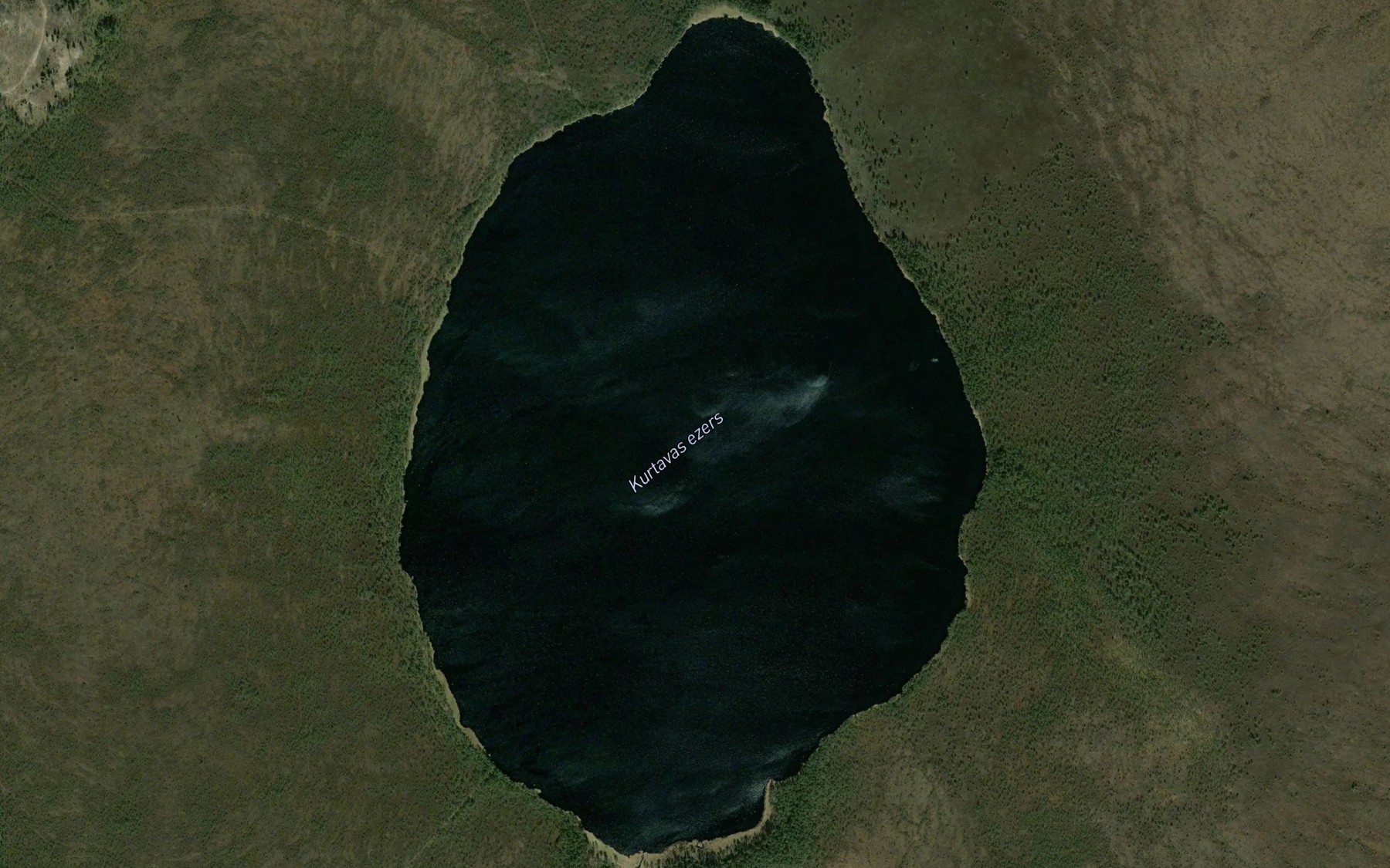 Satellite map of the Kurtavas Ezers