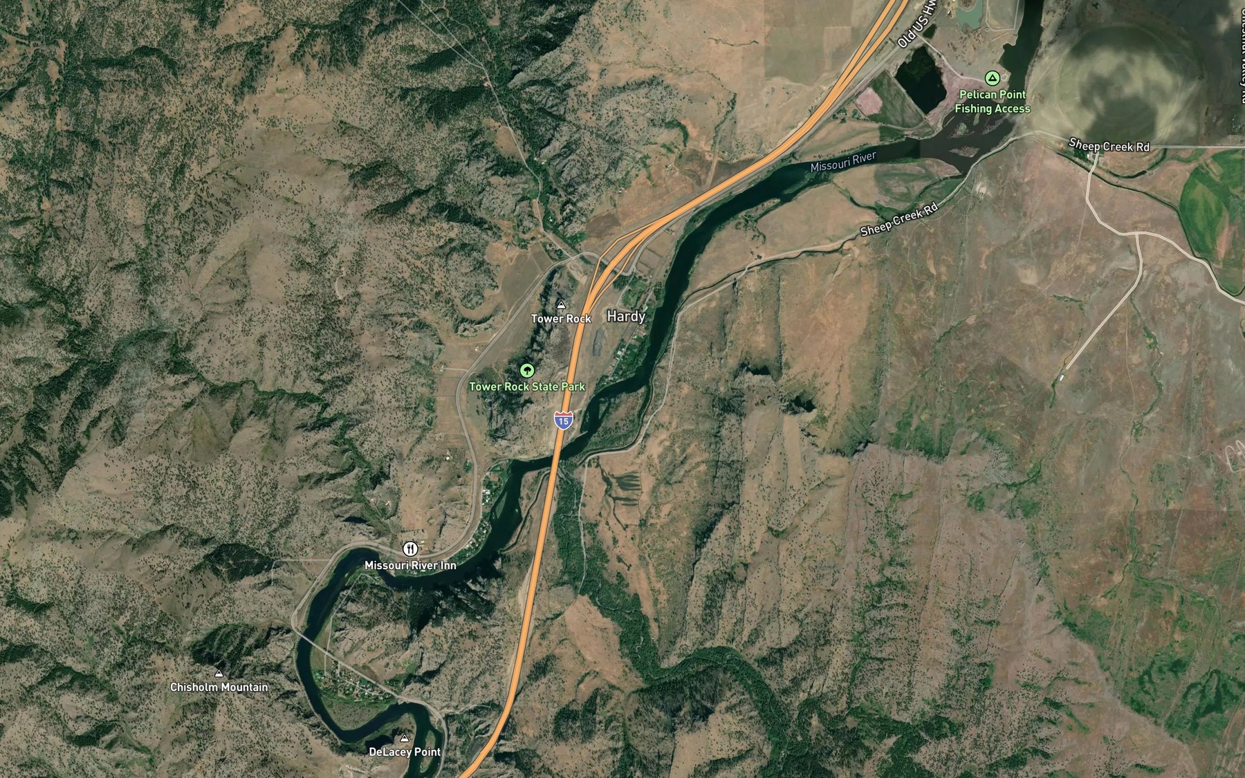 Satellite map of the Pine Island Rapids