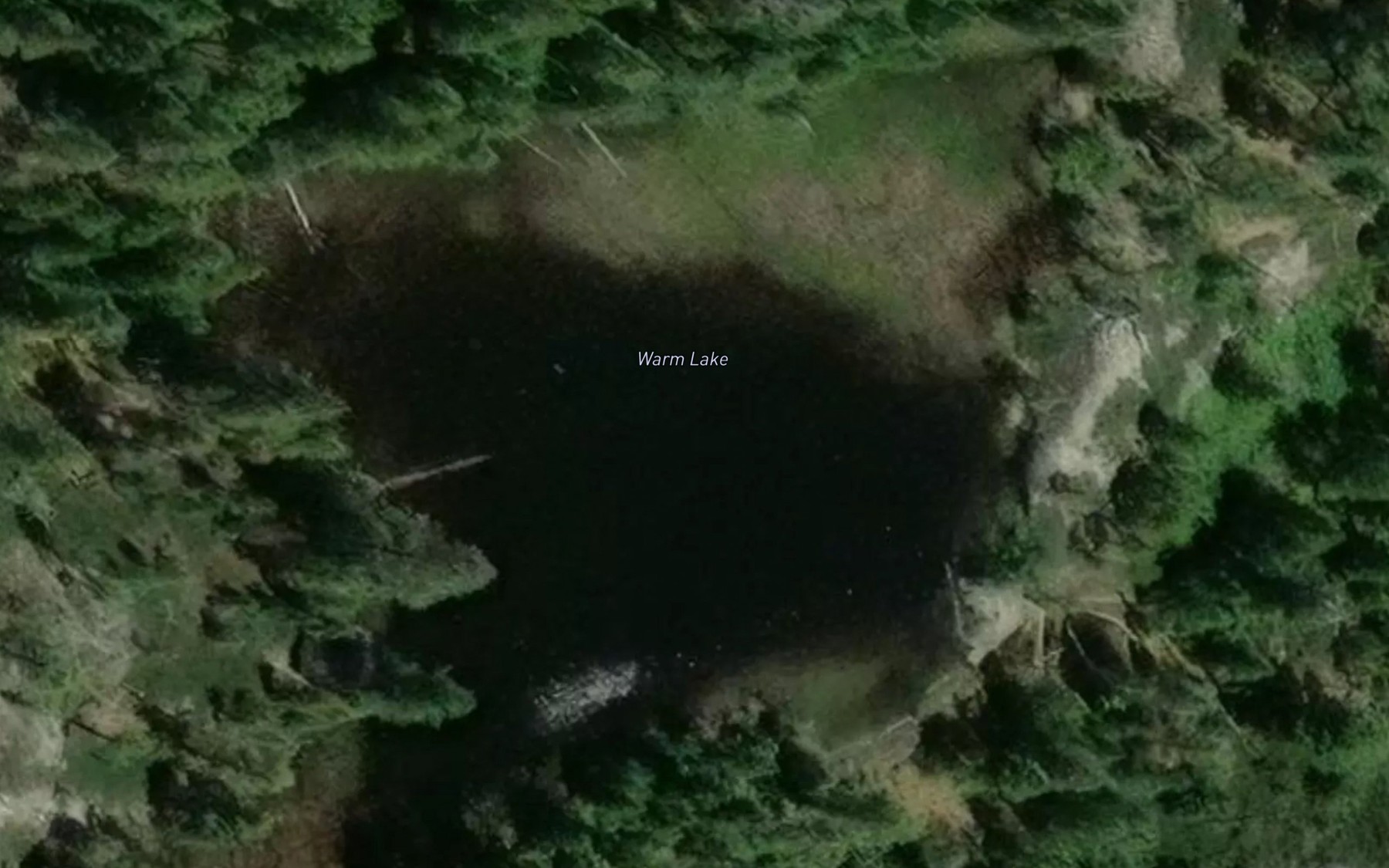 Satellite map of the Warm Lake