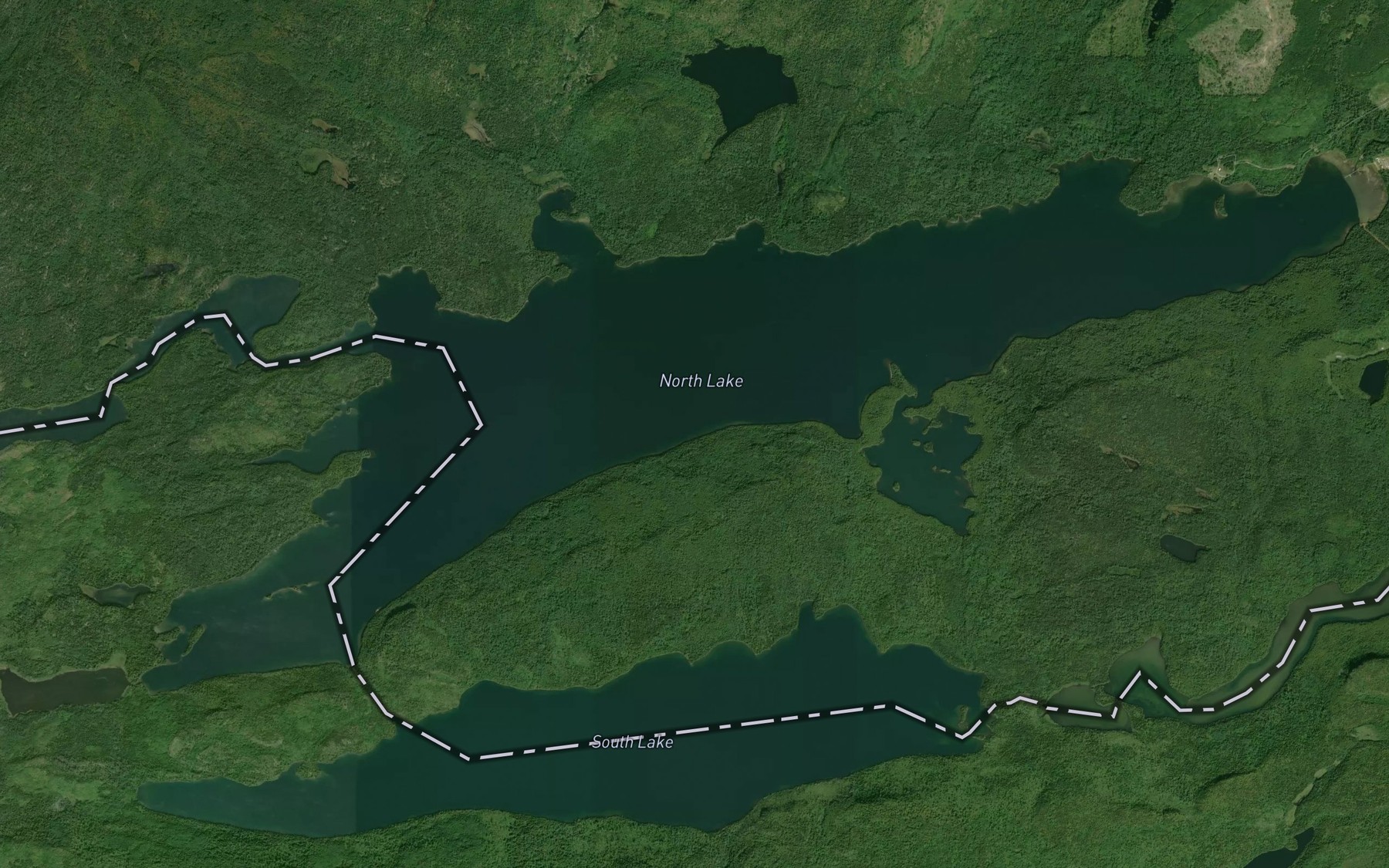 Satellite map of the North Lake