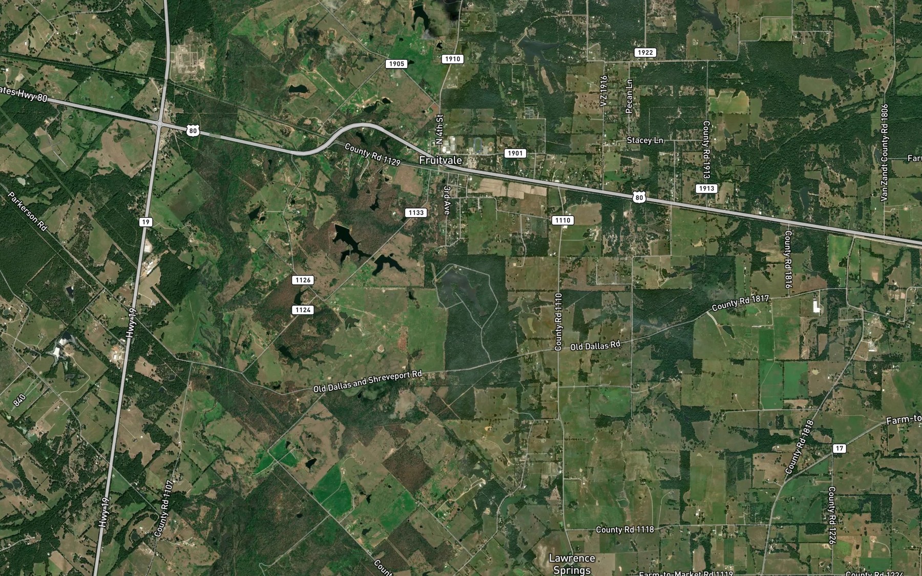 Satellite map of the Musslewhite Lake