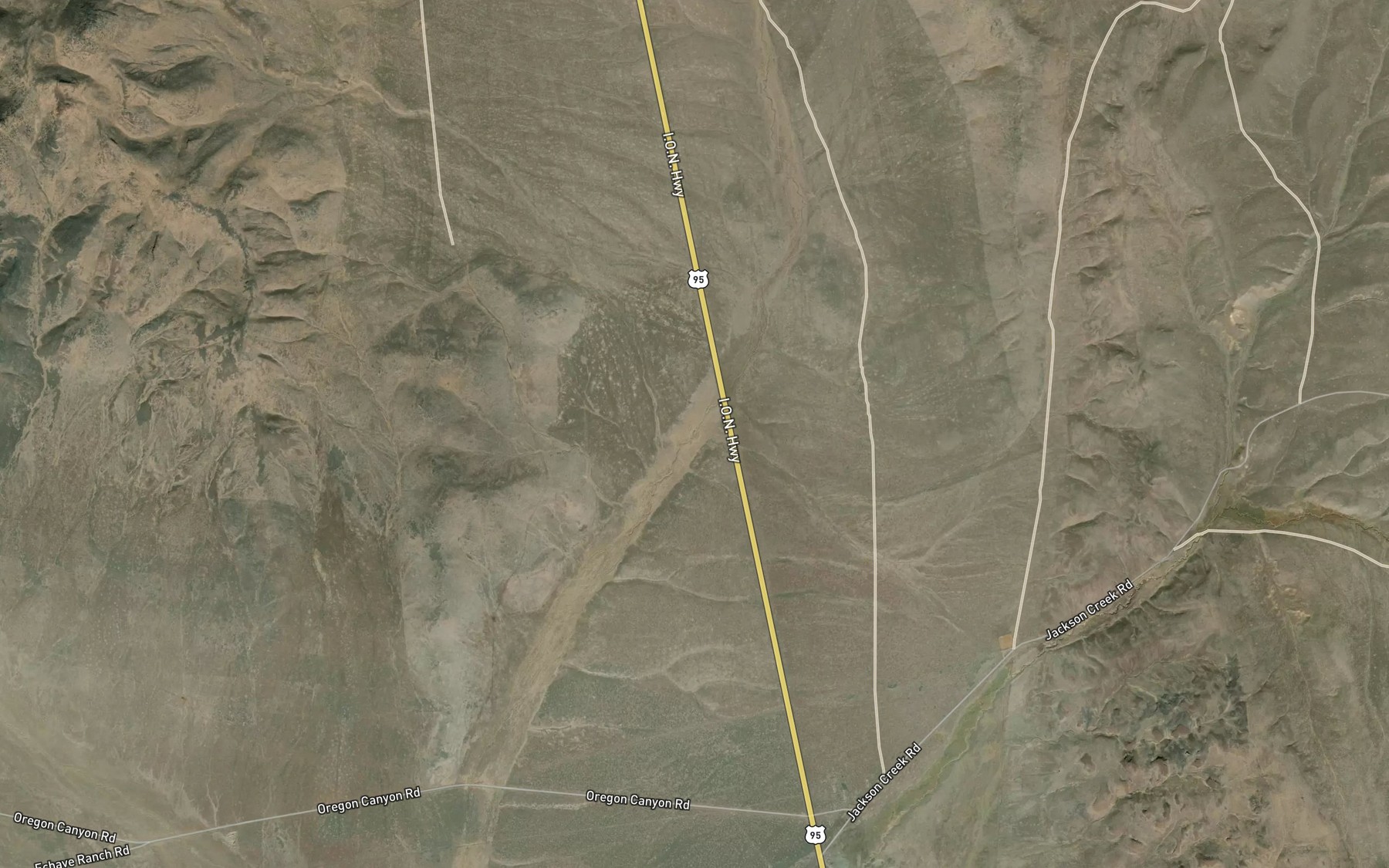 Satellite map of the Ninety Five Reservoir
