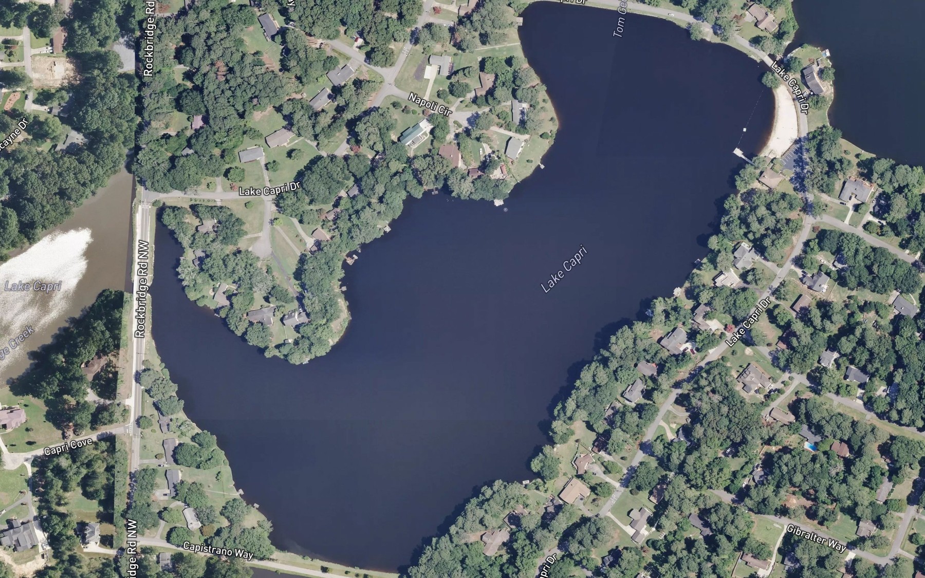 Satellite map of the Lake Capri