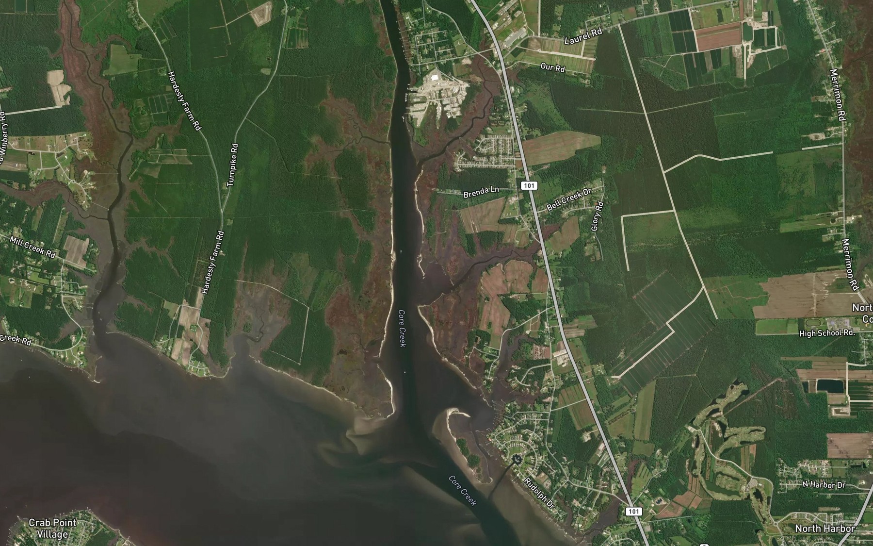 Satellite map of the Bell Creek